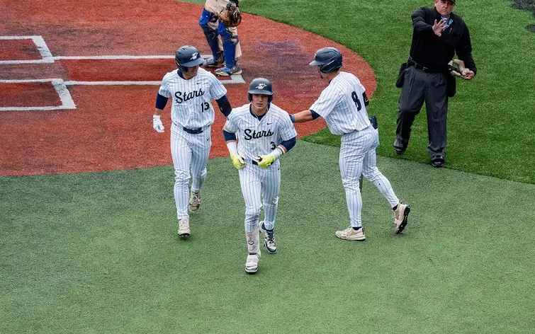Kaden Griffitts after hitting a home run