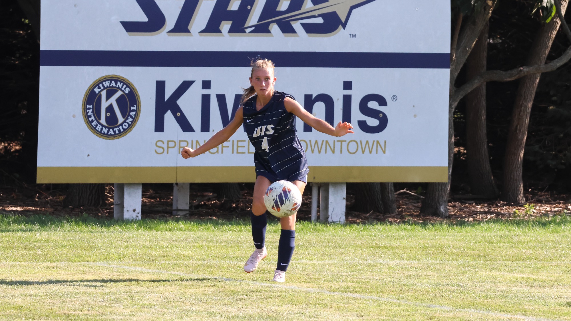 Abby Vaughn playing soccer at Kiwanis Stadium