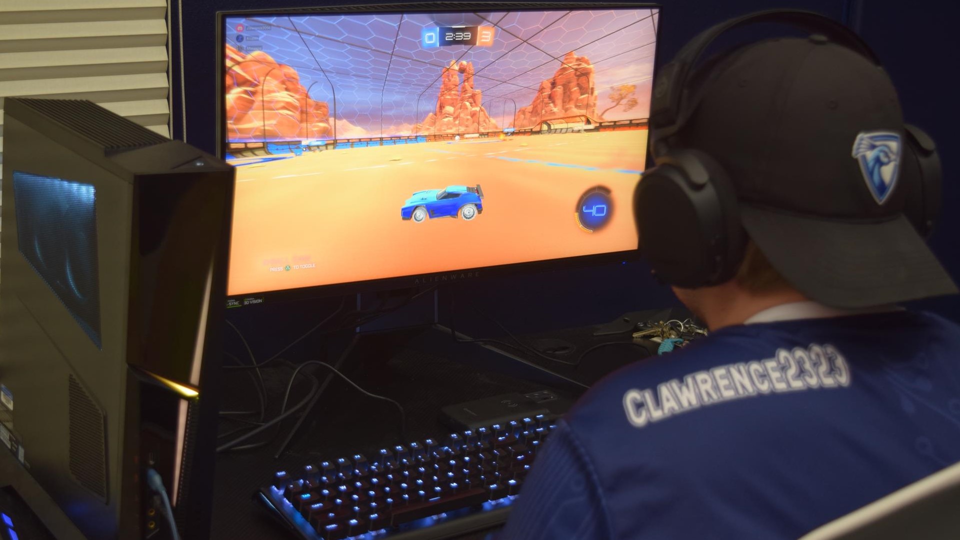 Cody Lawrence practices Rocket League