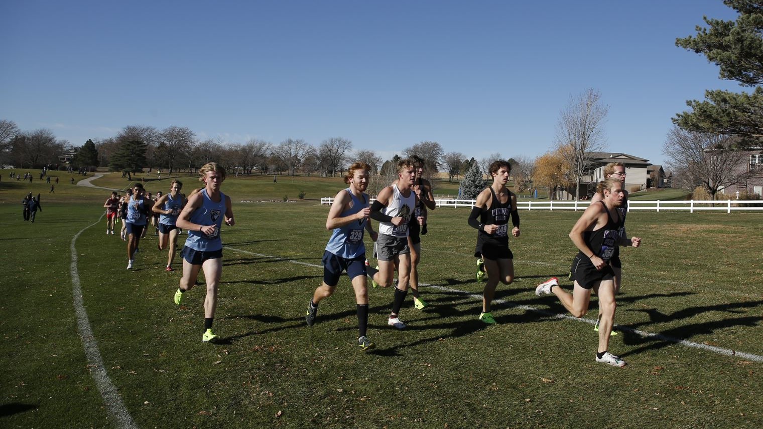 Men's cross country races at conference 