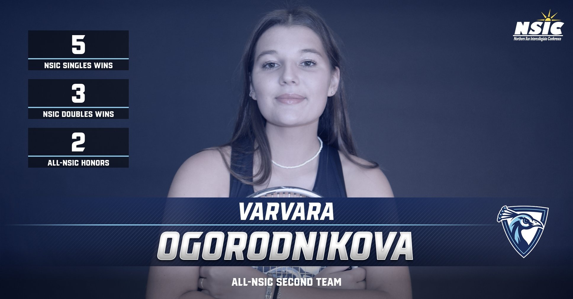 Varvara Ogorodnikova grabs her second All-NSIC Second Team Singles honor after leading the Peacocks in 2023