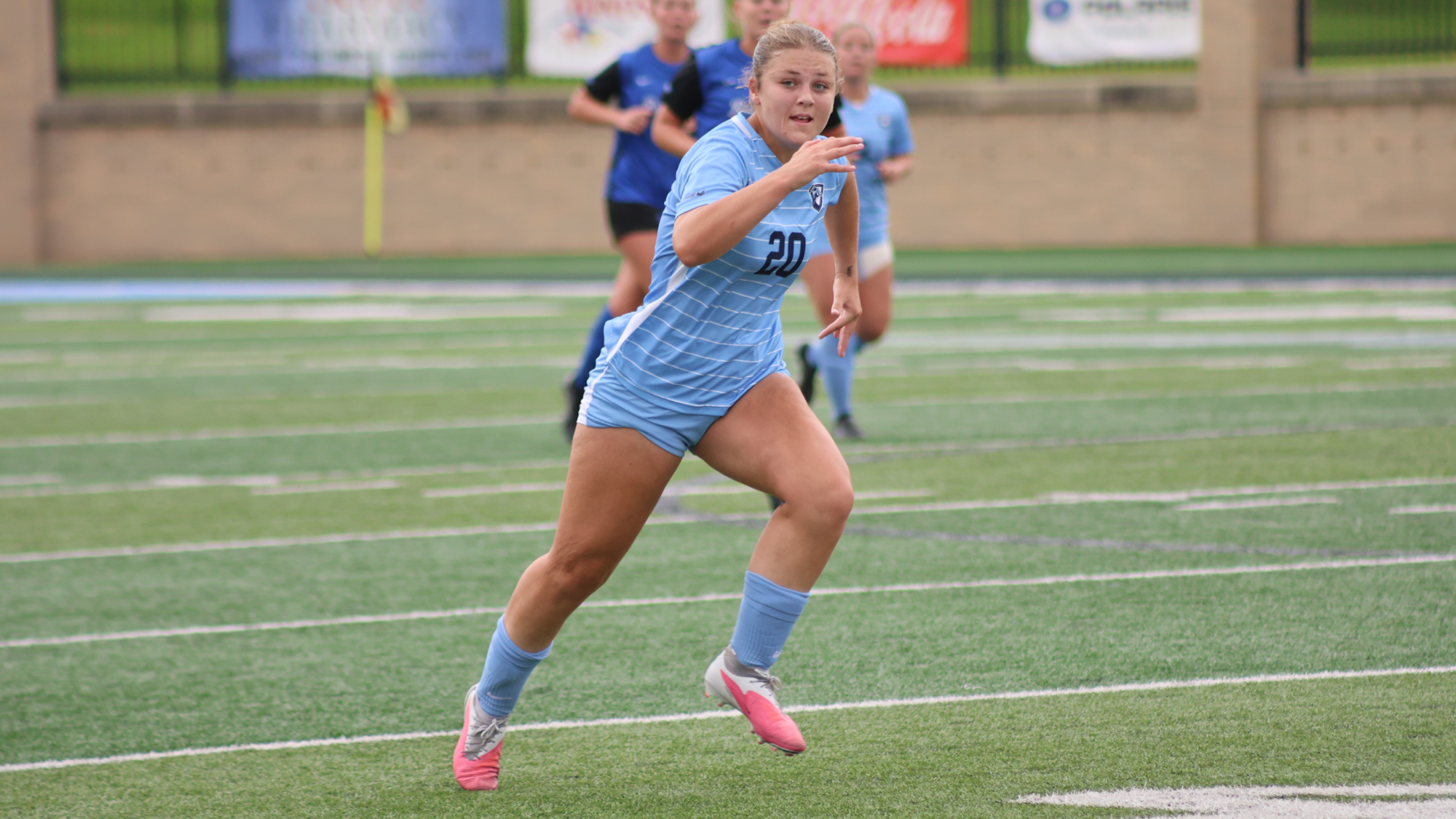 Maddy Clark running down the field vs. Rockhurst 2026