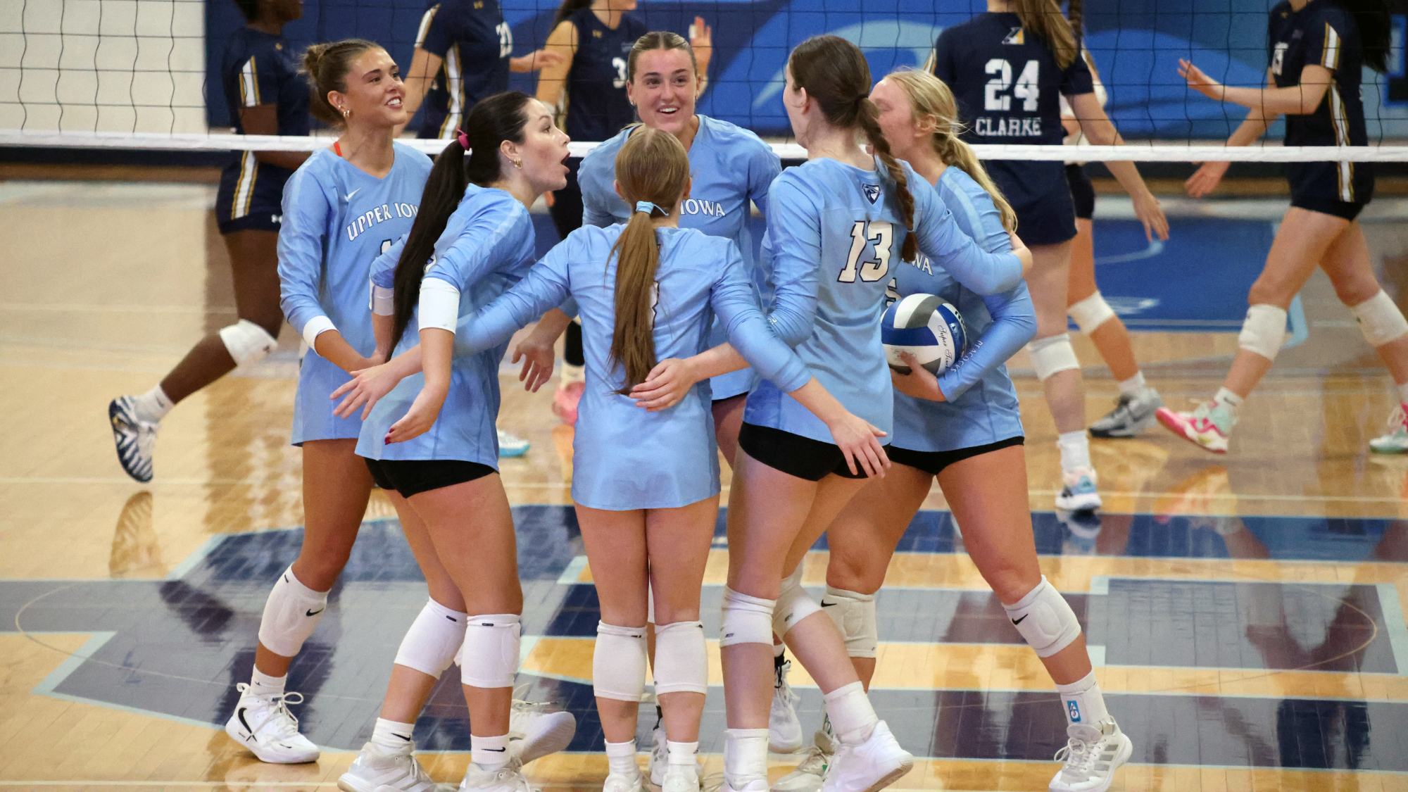 Volleyball Celebration Huddle vs. Clarke 10/6/26