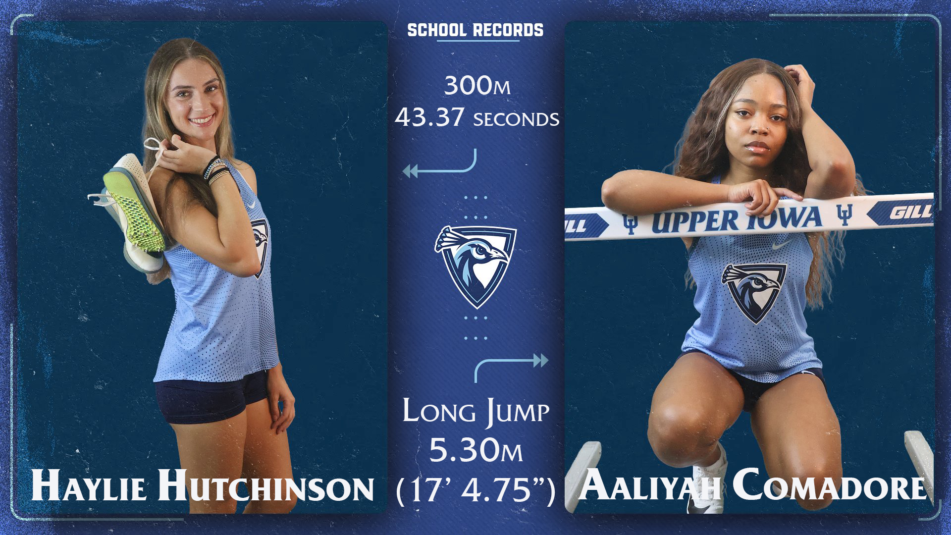 Haylie Hutchinson and Aaliyah Comadore School Records Graphic