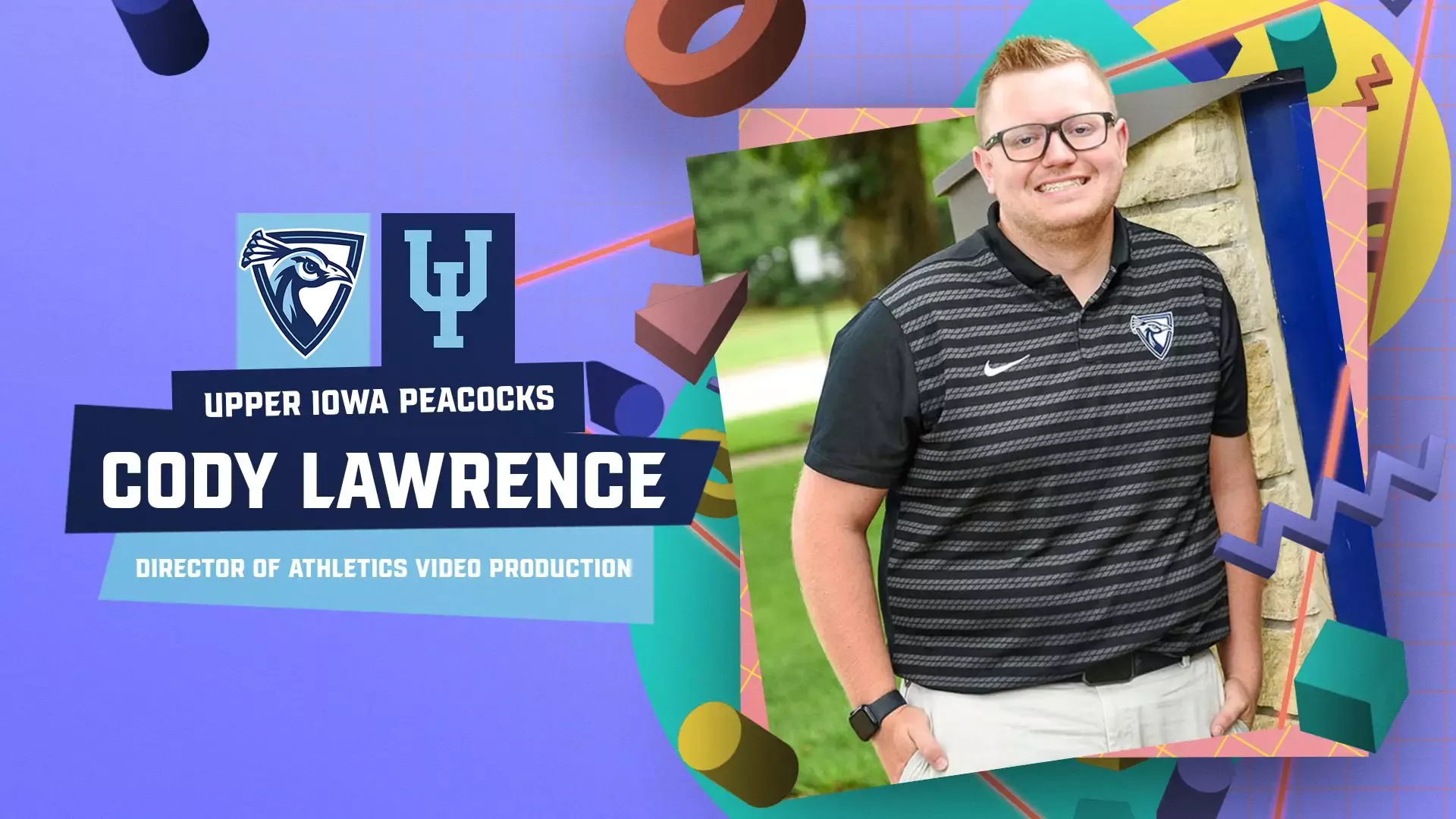 Cody Lawrence Director of Athletics Video Production Announcement Graphic