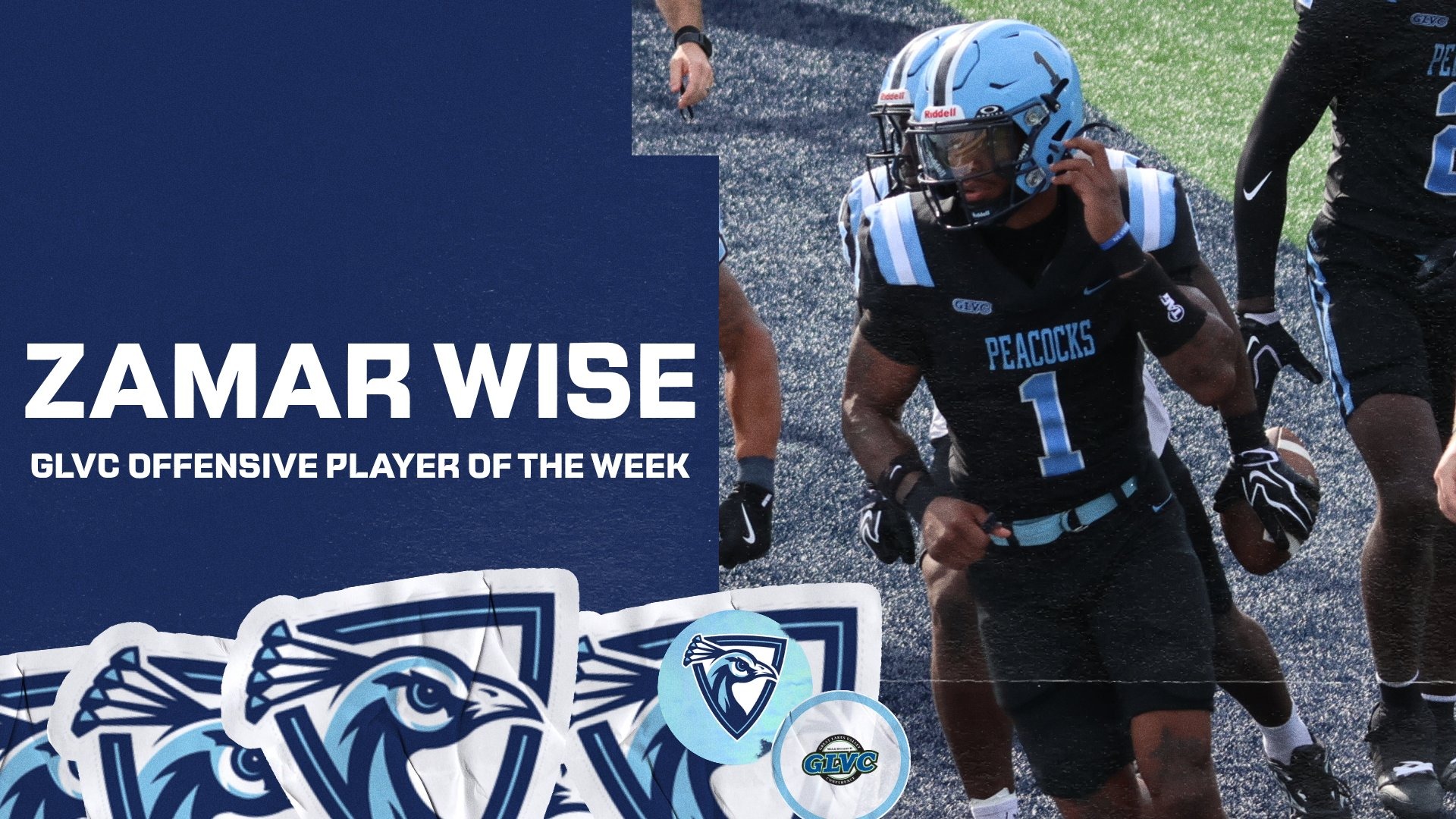 Zamar Wise GLVC Offensive Player of the Week Graphic