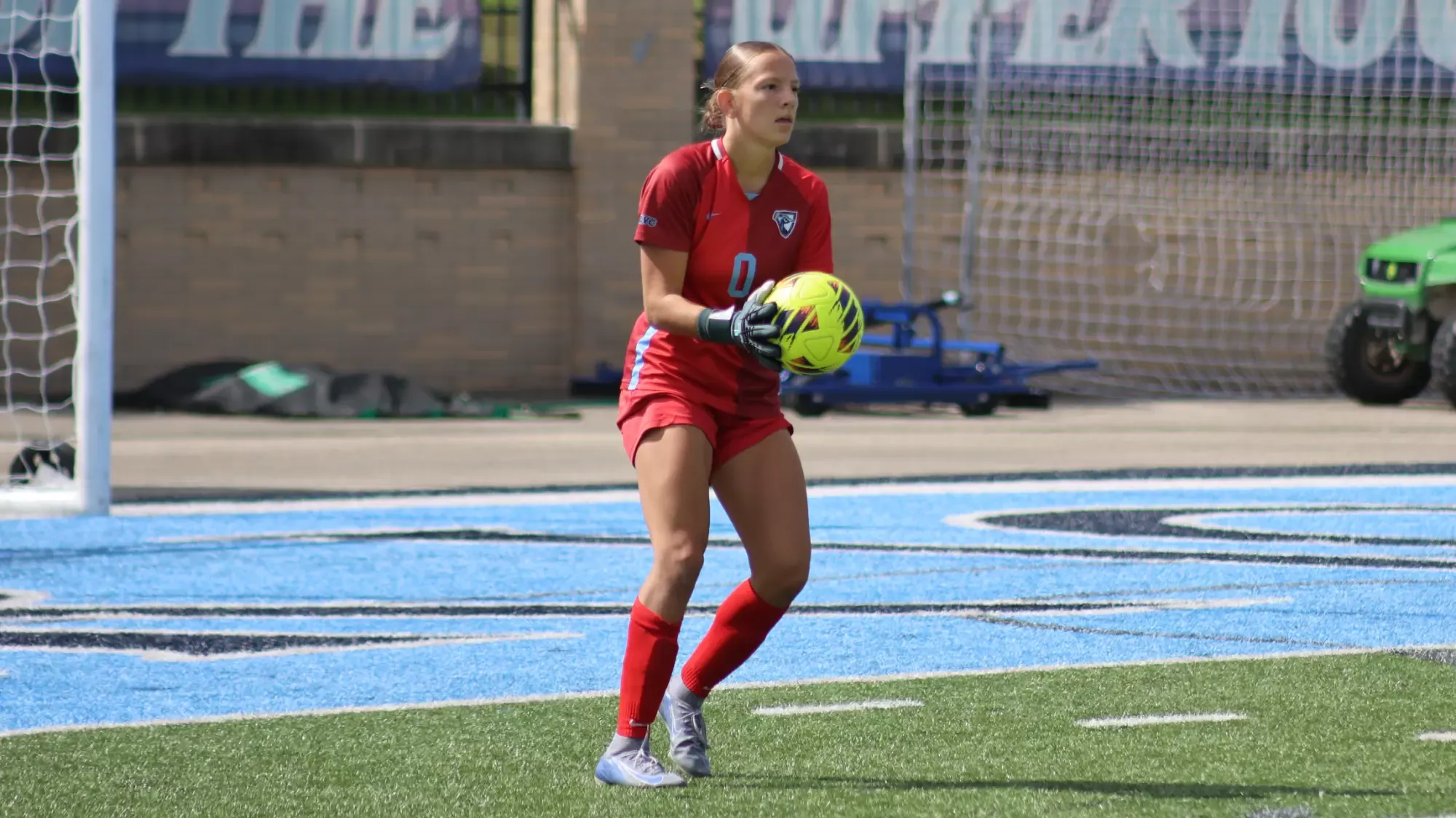 Avery Harding holding the ball vs. McKendree 9/12/26