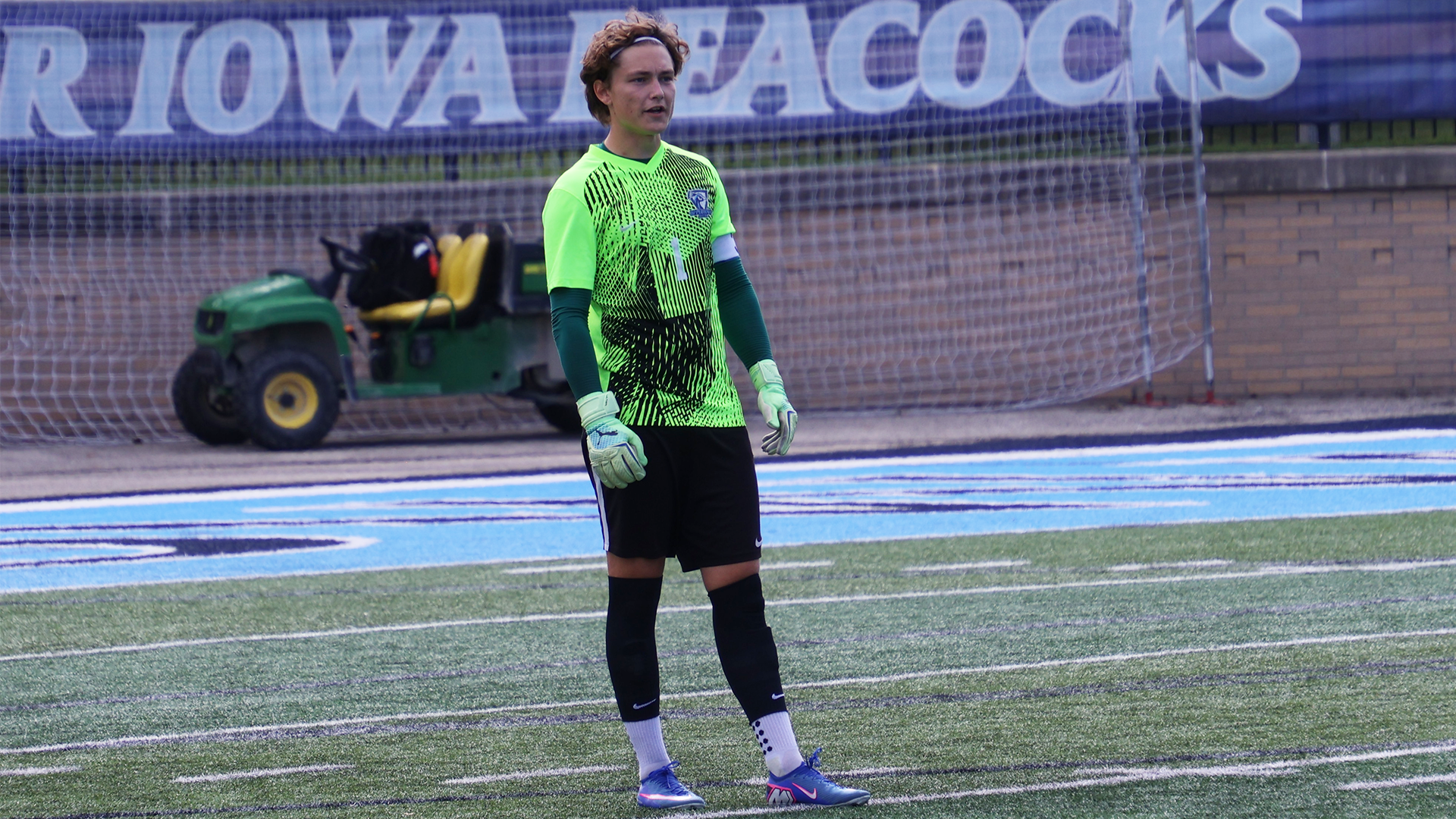 Noah Nymark-Pedersen standing by goal vs Lincoln 2026