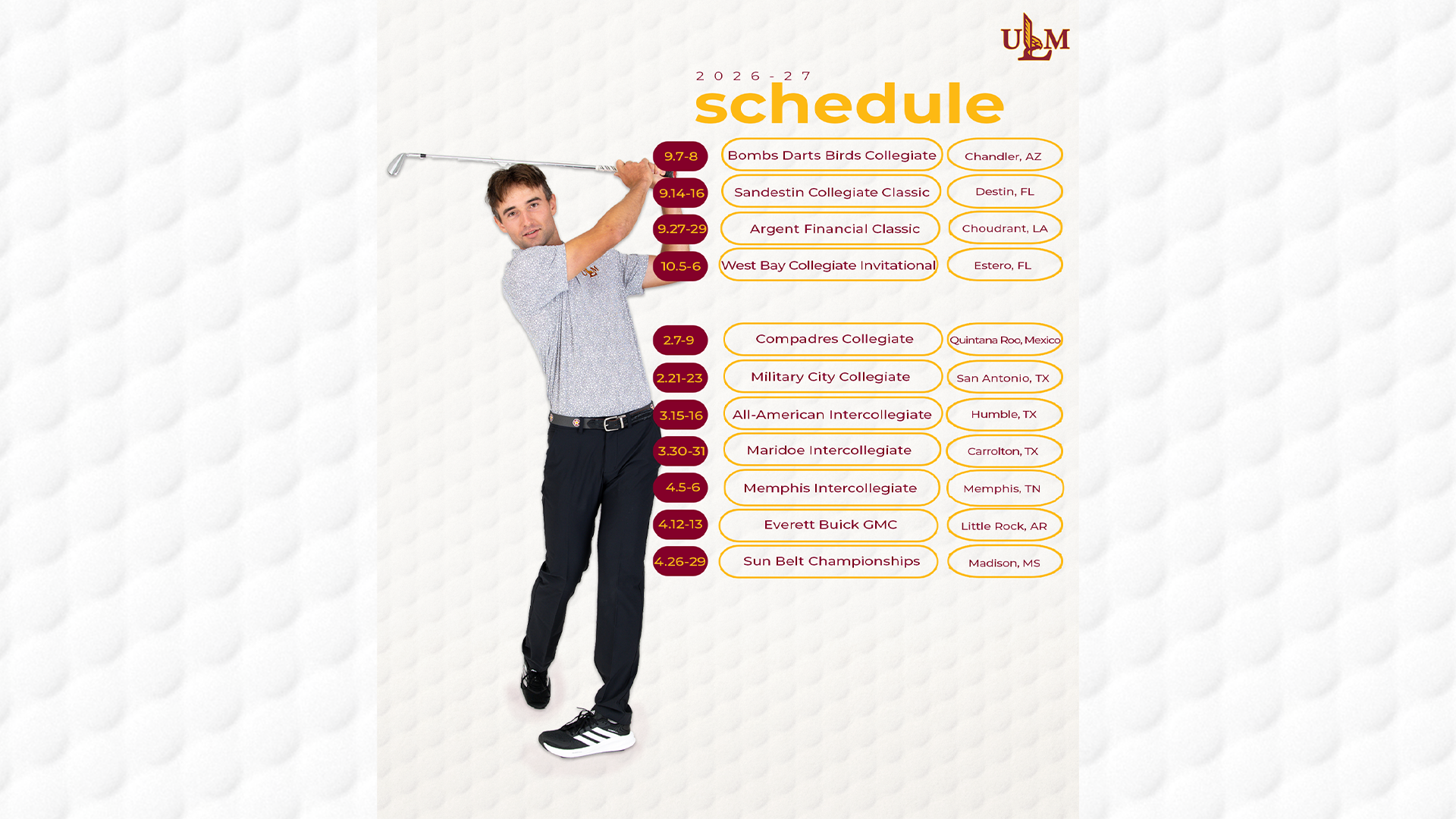 MGolf Schedule