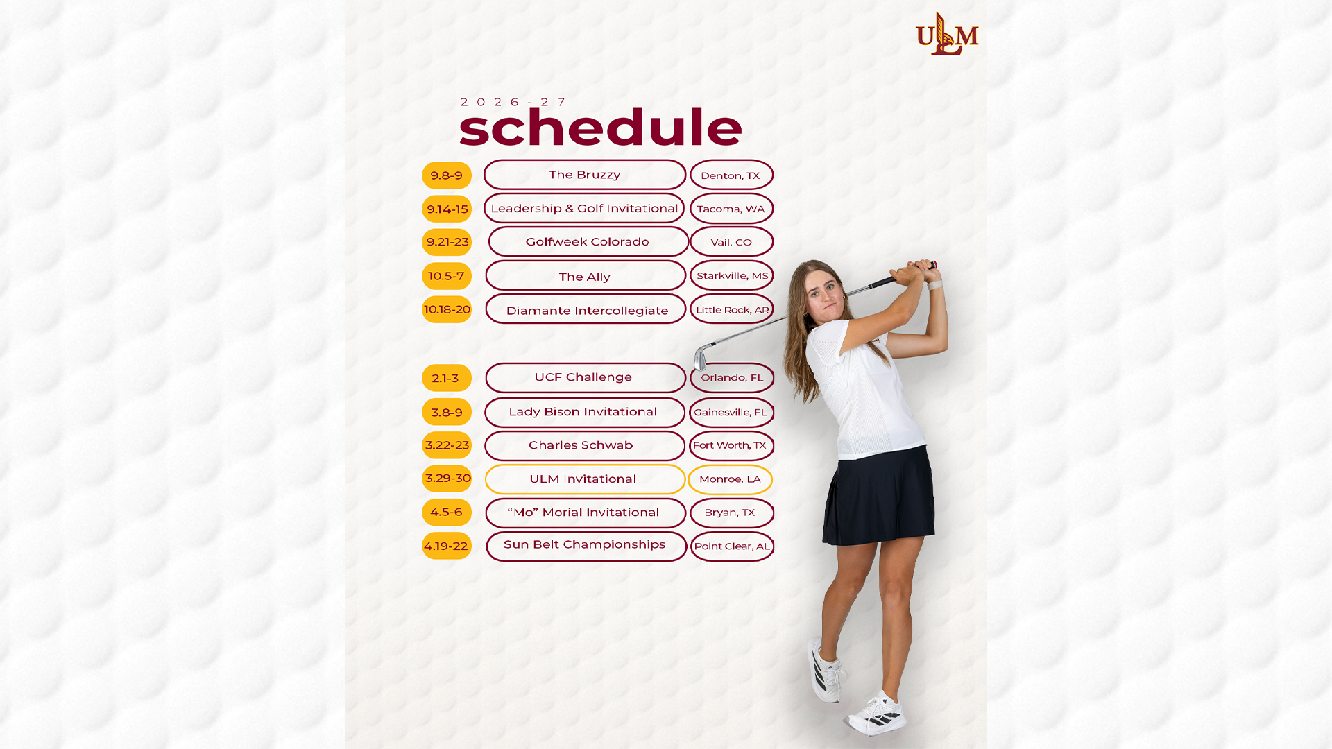 WGolf Schedule 26