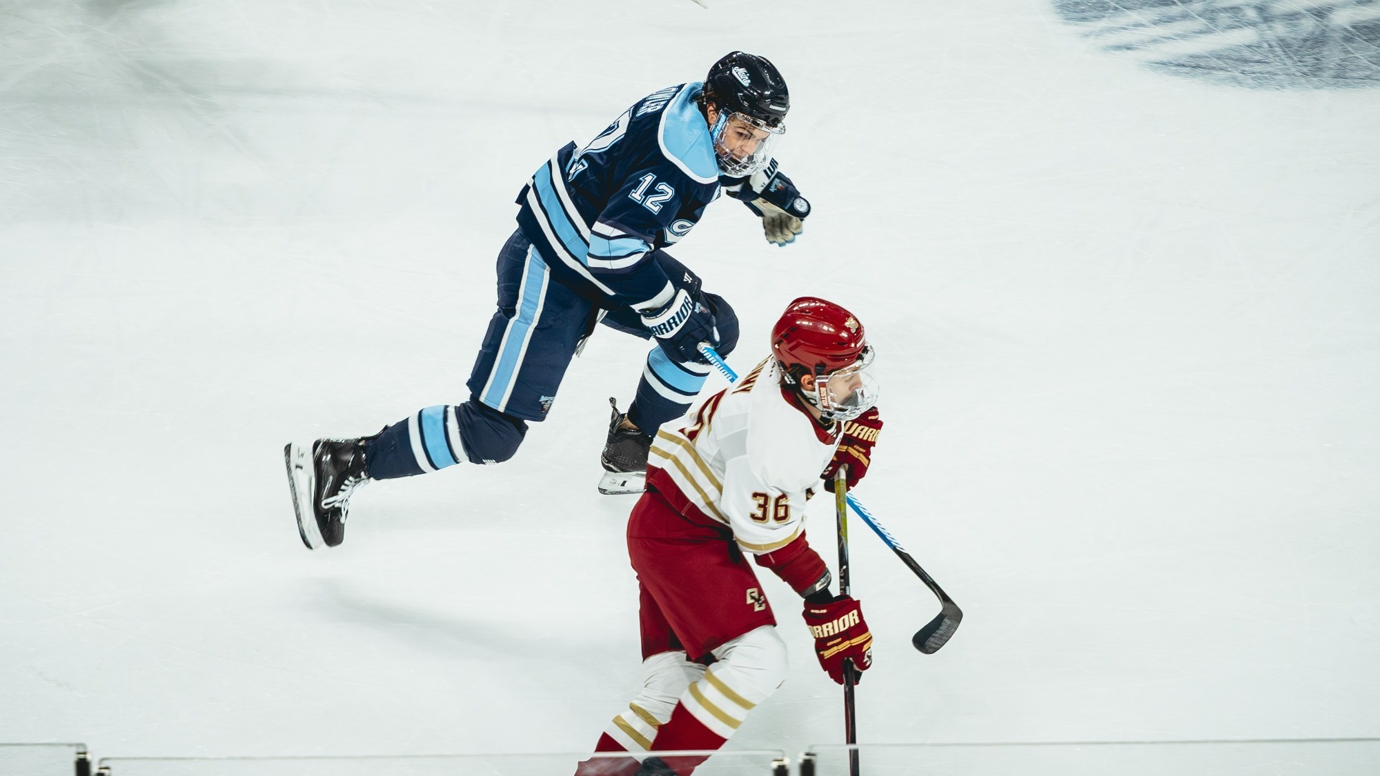 Owen Fowler skates up the ice.