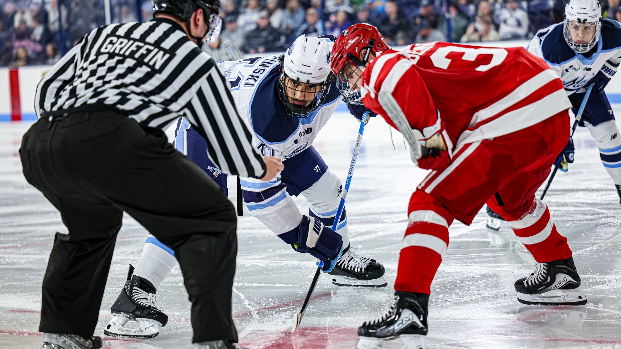 Jaden Lipinski takes a faceoff