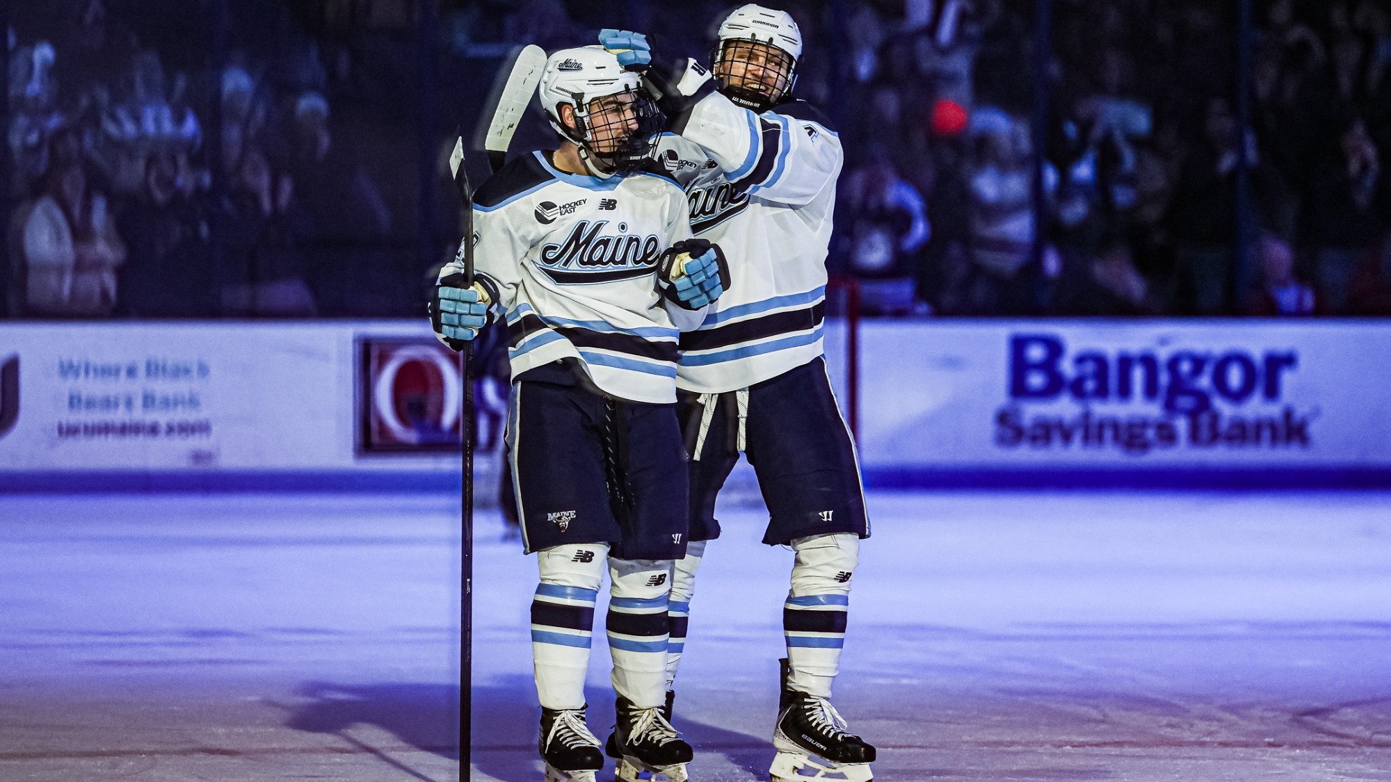 Brandon Holt celebrates with Josh Nadeau