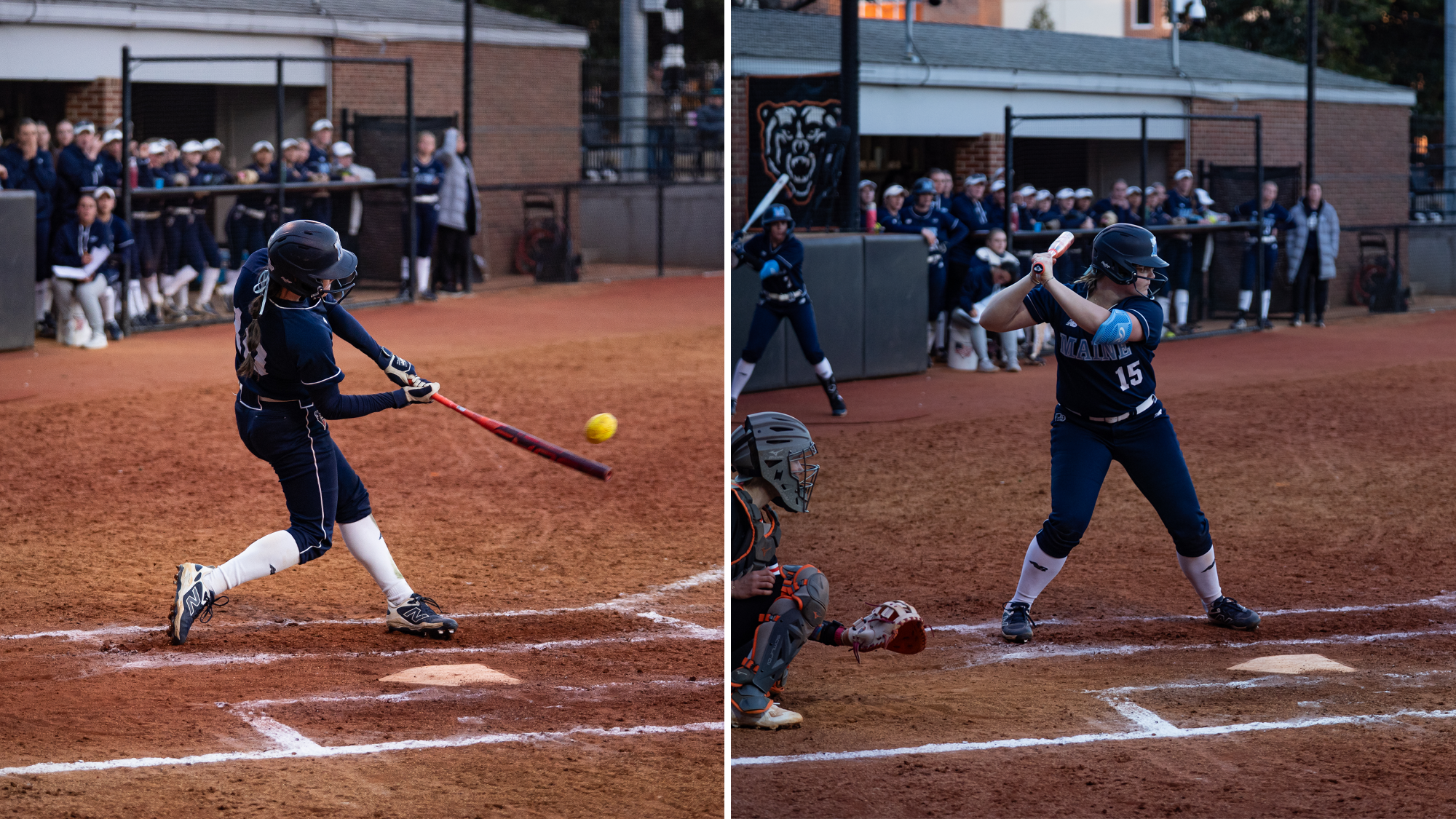 Action photos of Keira Inman and Alli Goetz.