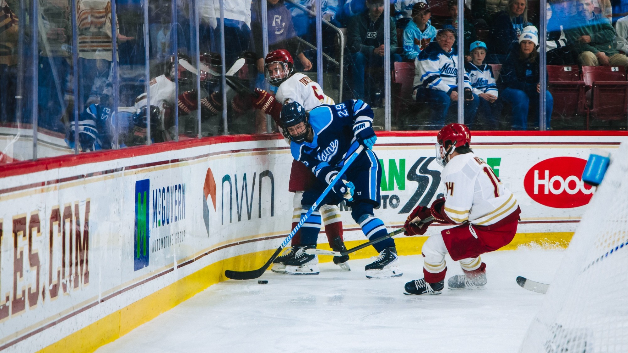 Thomas Pichette battles on the boards at BC.