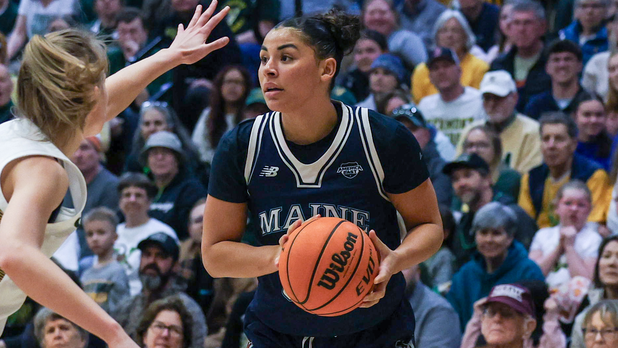 Adrianna Smith playing in the America East Championships 