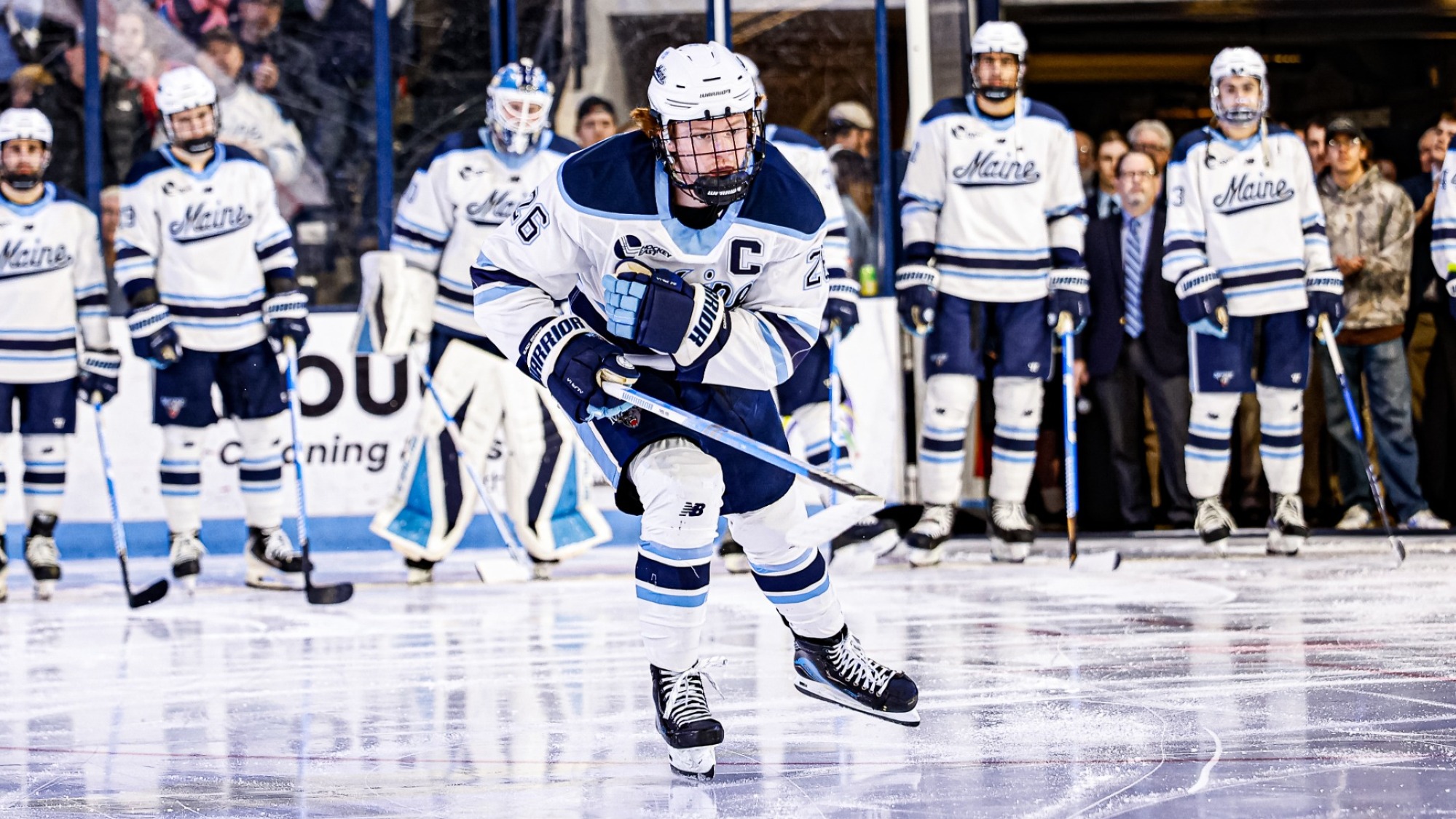 Thomas Freel skates towards the blue line.