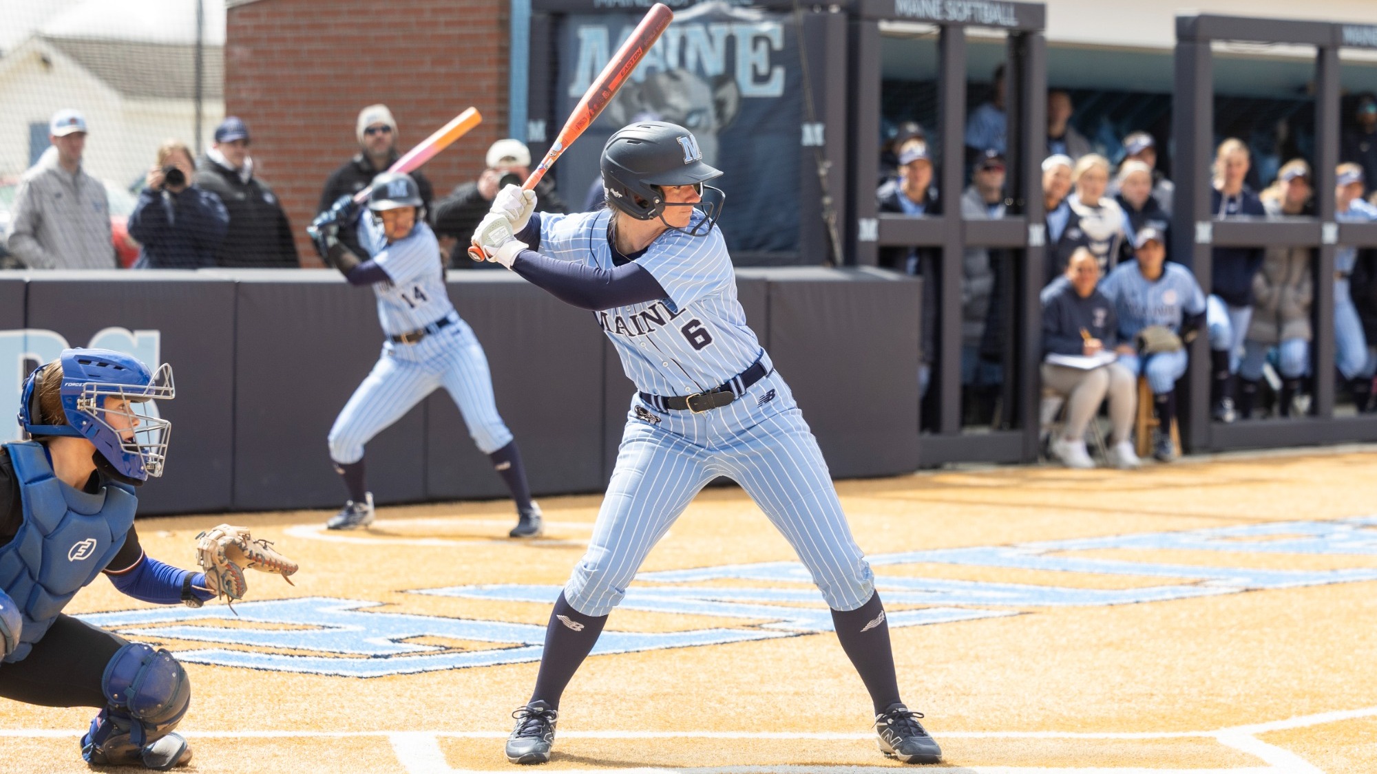 Maggie HLems stands in the batter's box.