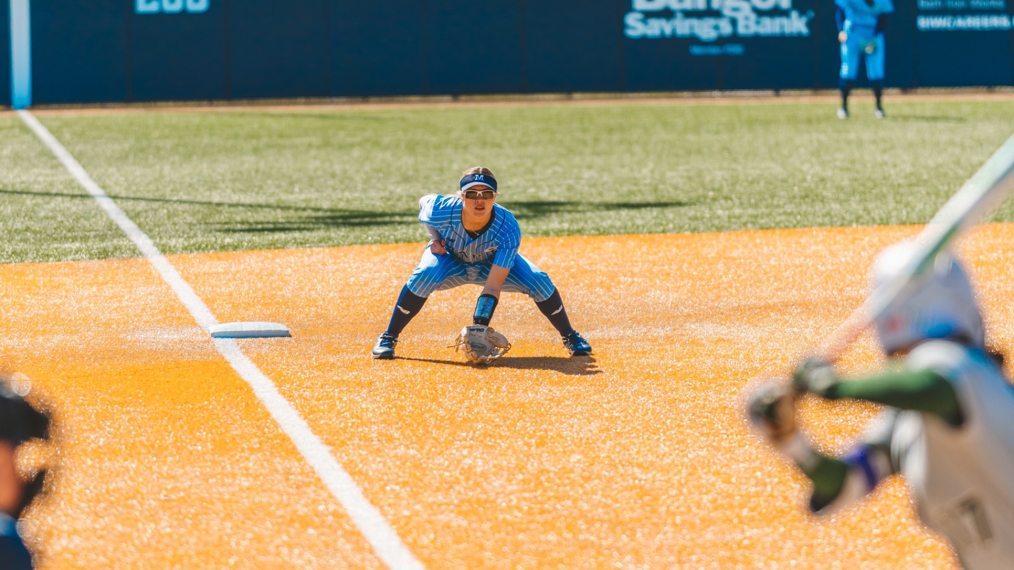Neve Adams gets ready to field the ball.