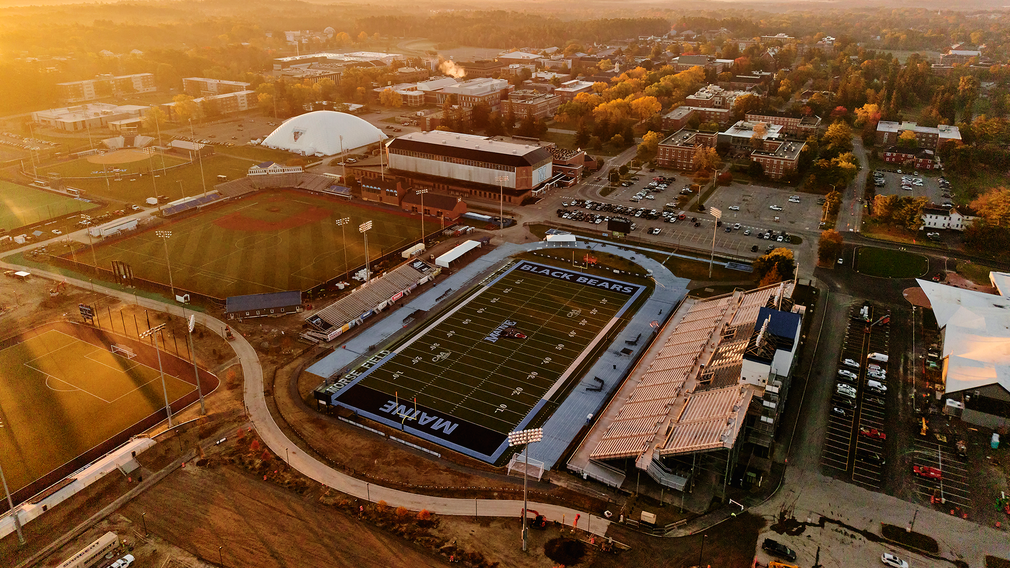 Athletics facilities at sunrise