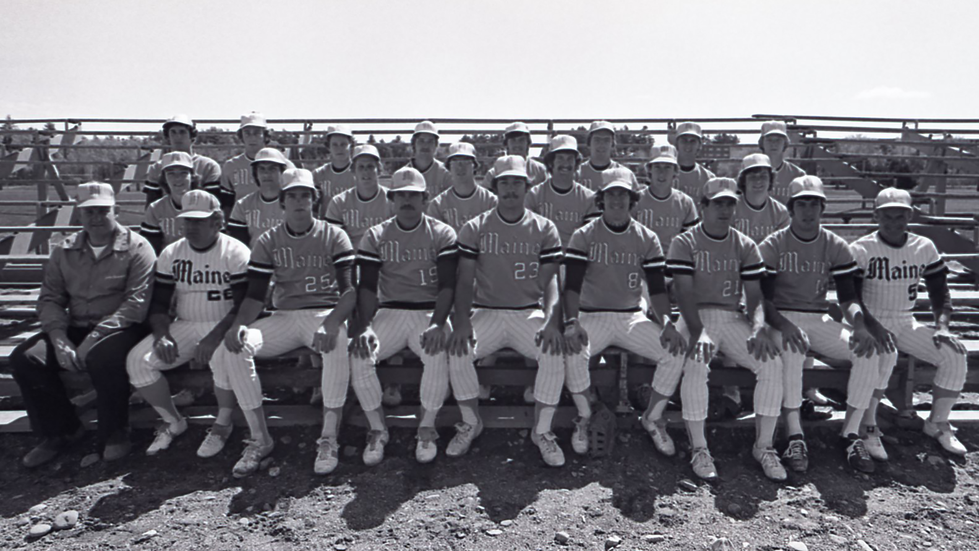 A photo of the 1976 baseball team. 