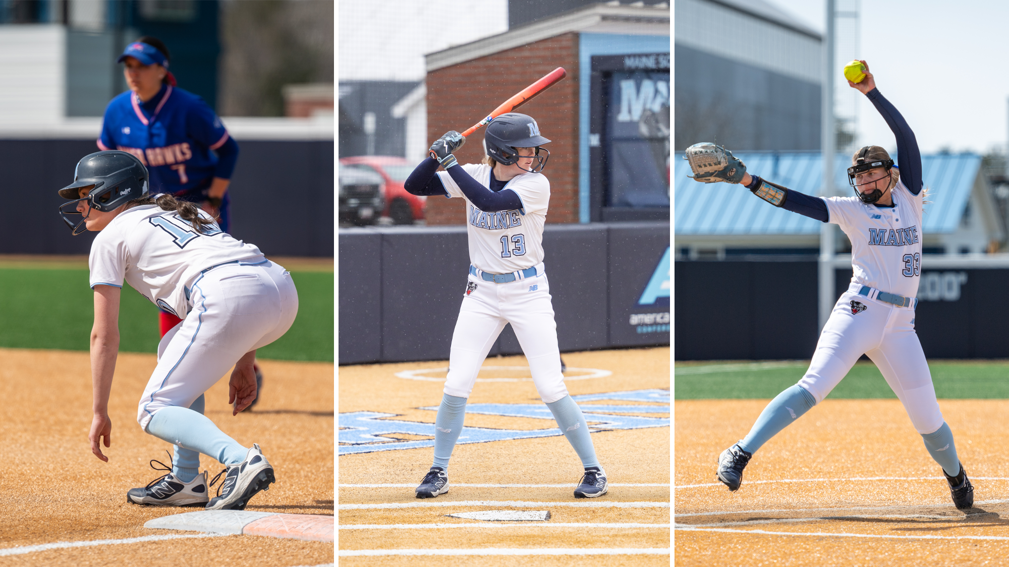 Action photos of (left to right) Keira Inman, Kaelyn Larkin and Alysen Rieth.
