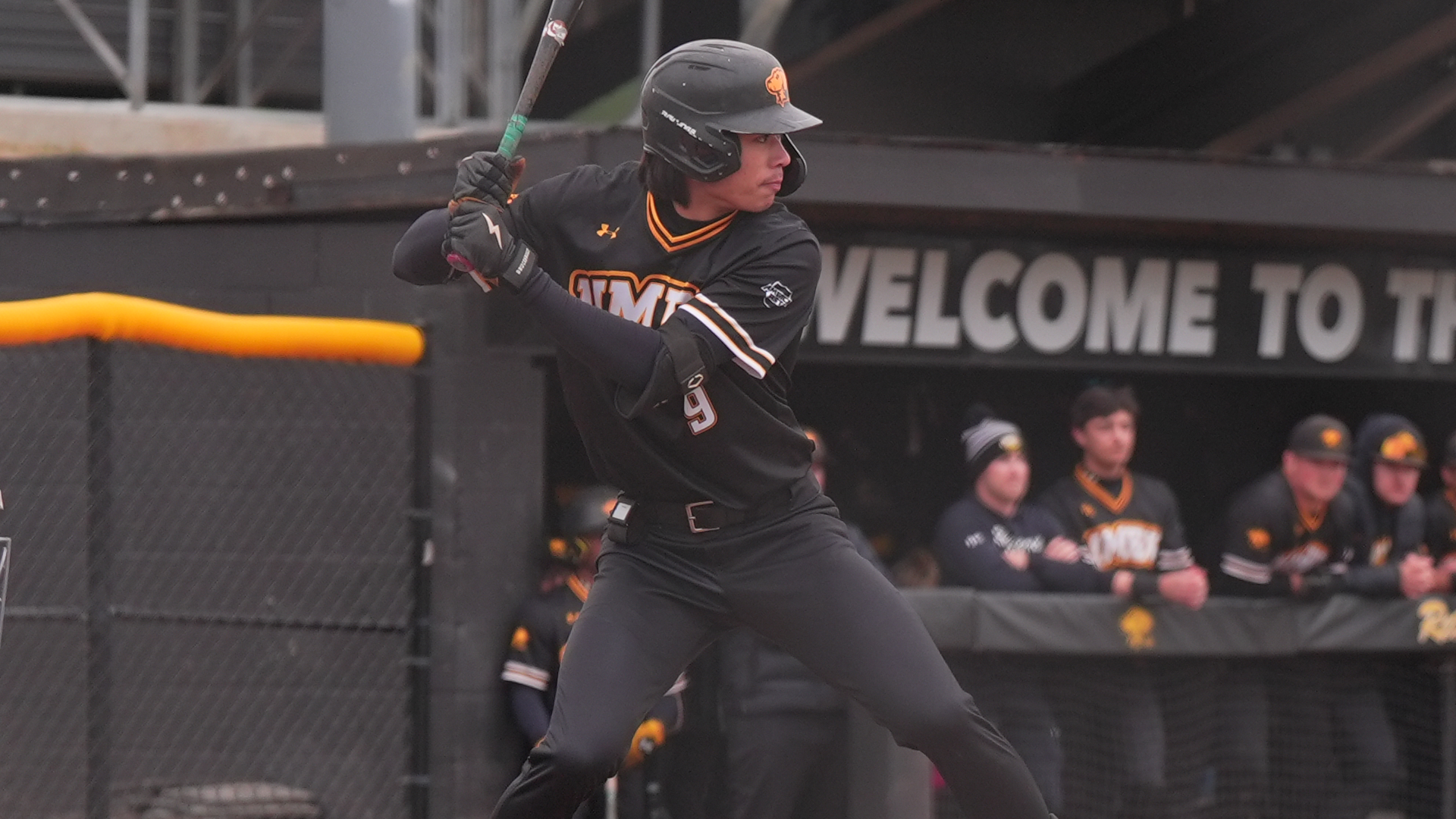 Kyle Eddington bats against UMass Lowell