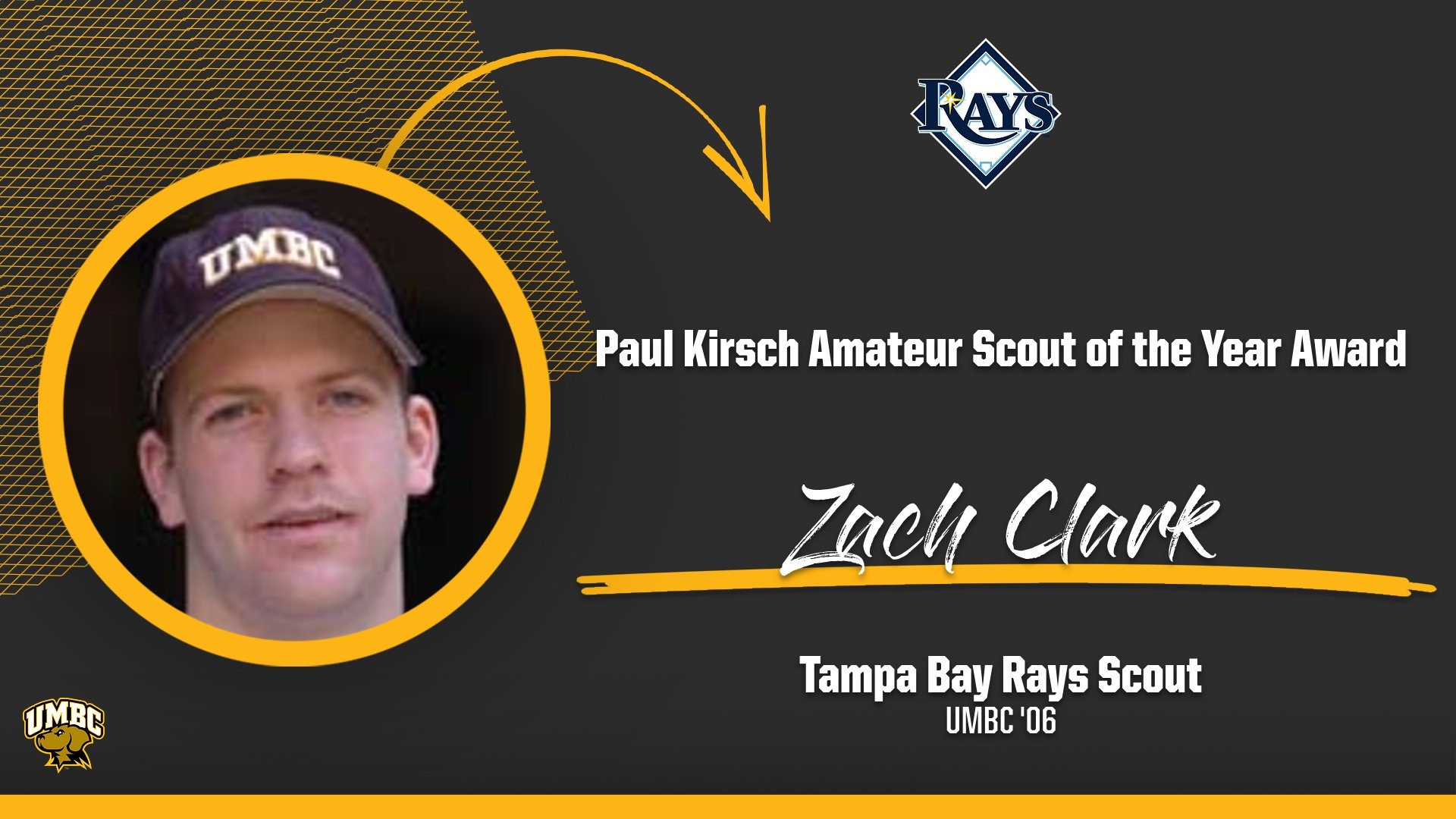 Zach Clark won the Paul Kirsch Amateur Scout of the Year Award