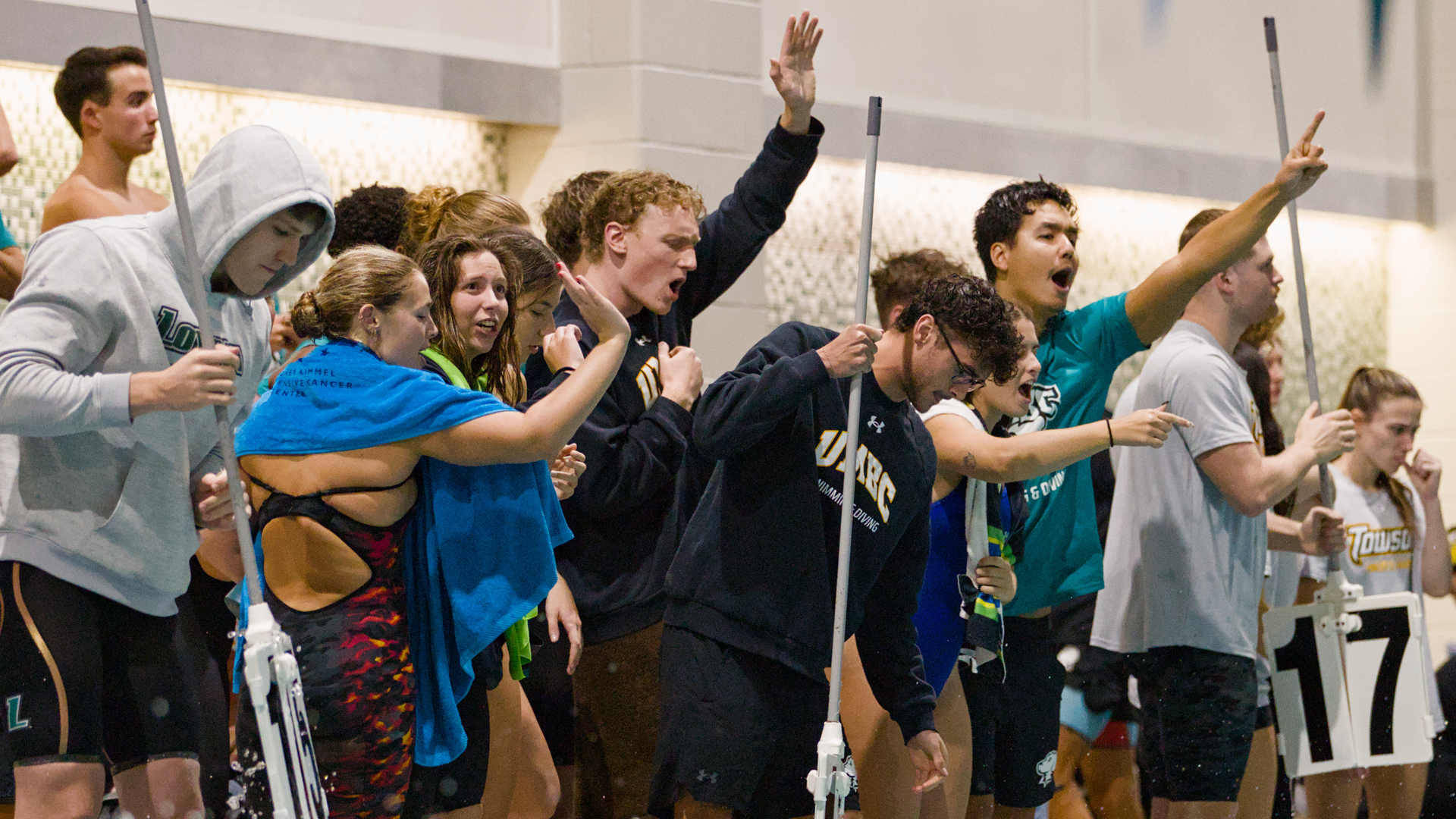 Swimming cheers at Loyola