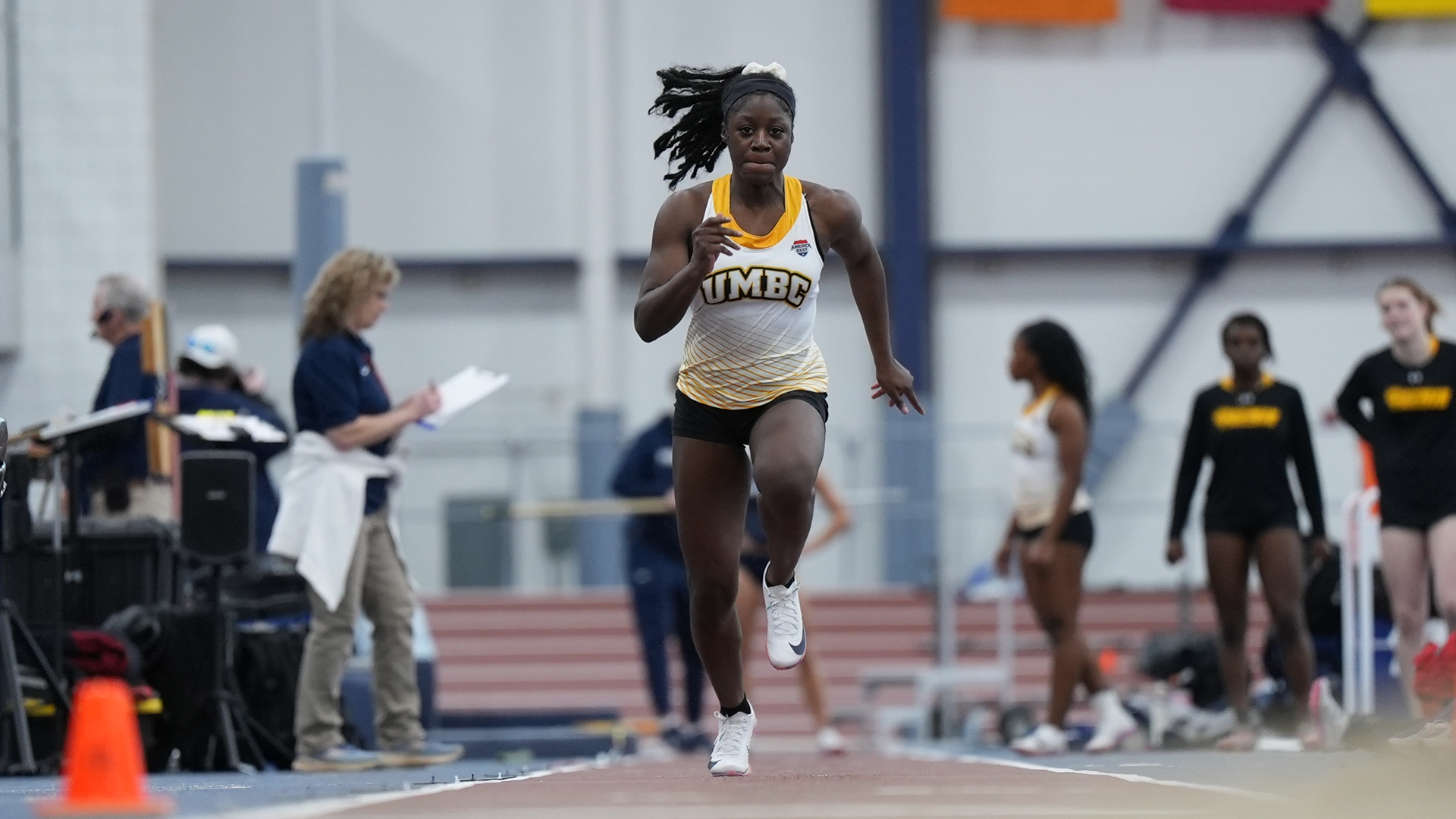 Gabby Millwood competes in the long jump
