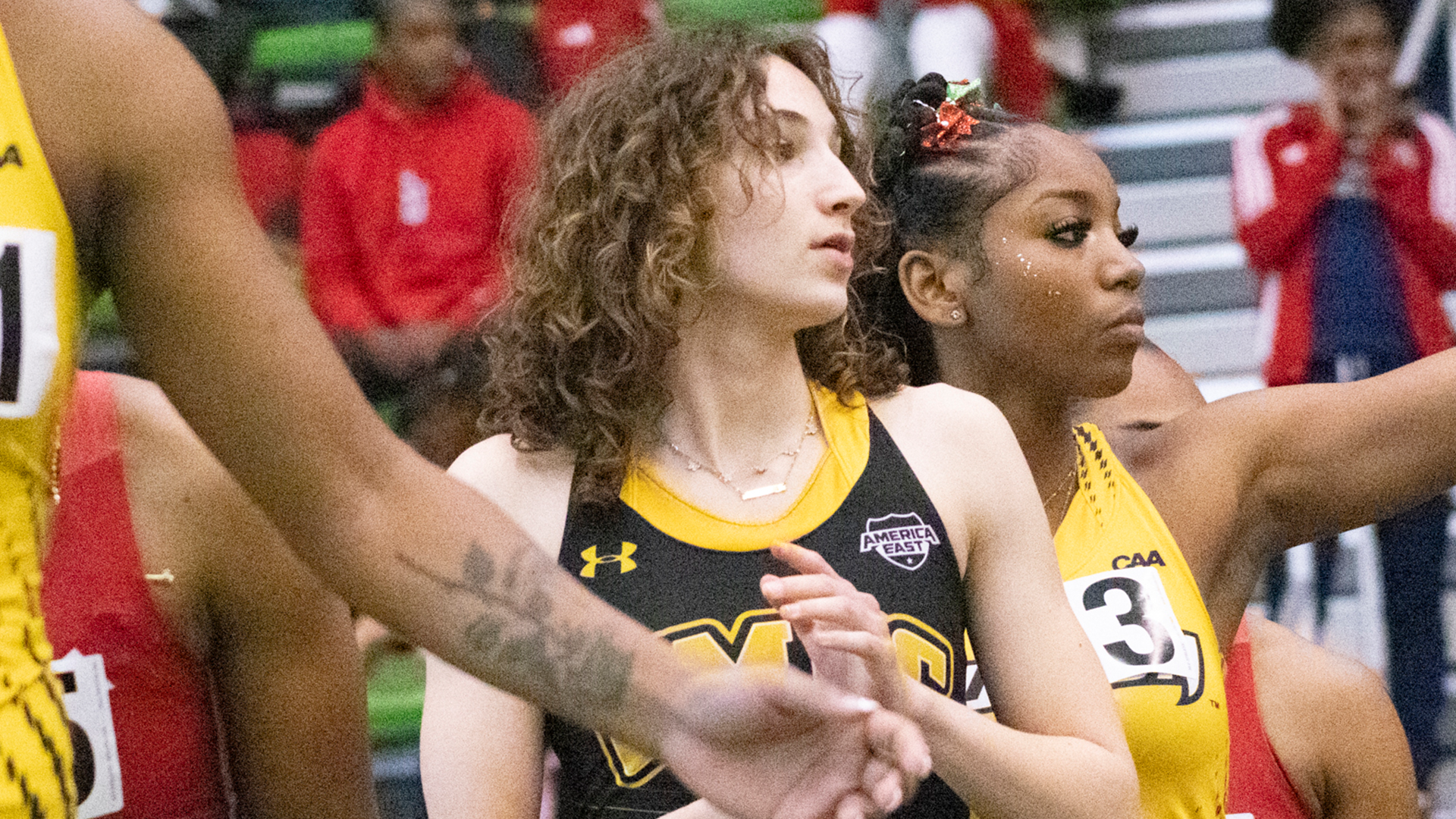 Anna Creel waits in a relay