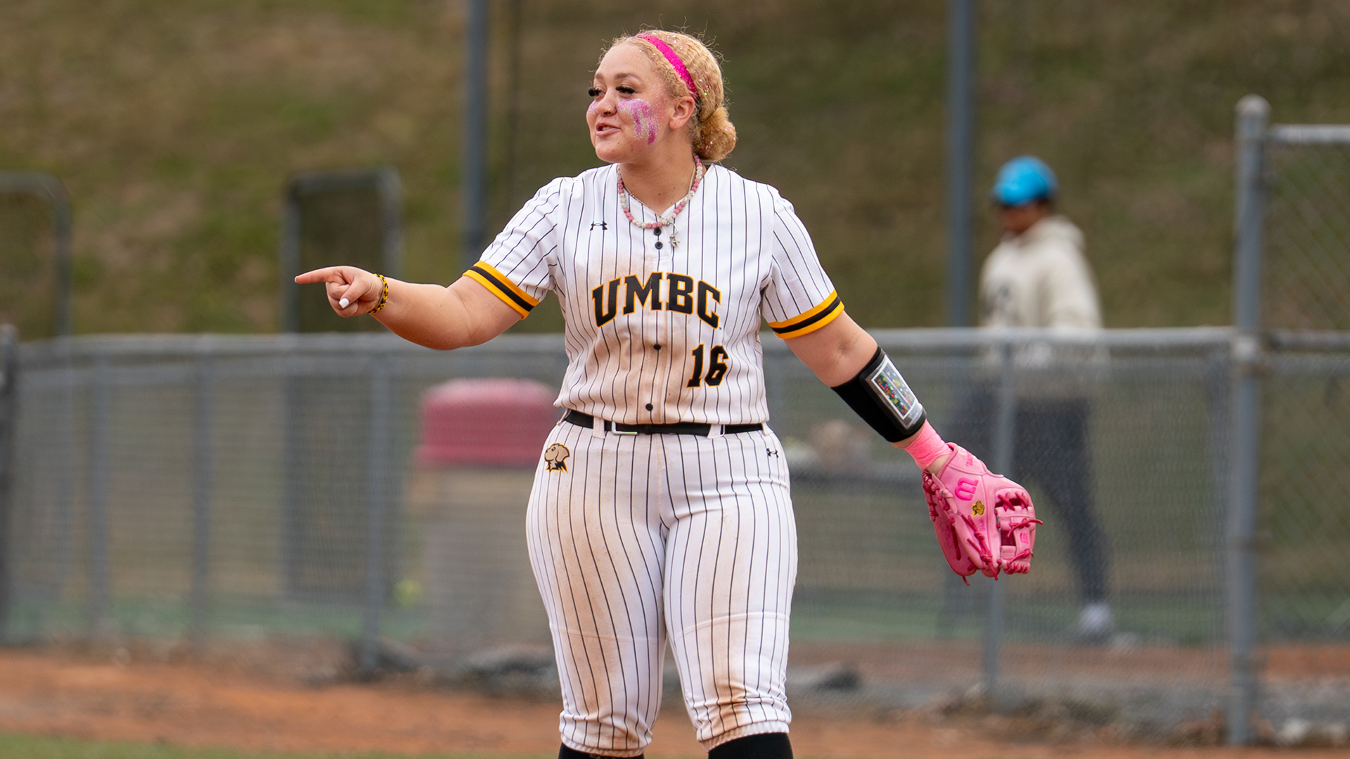 Taylor Nicholson celebrates against Morgan State