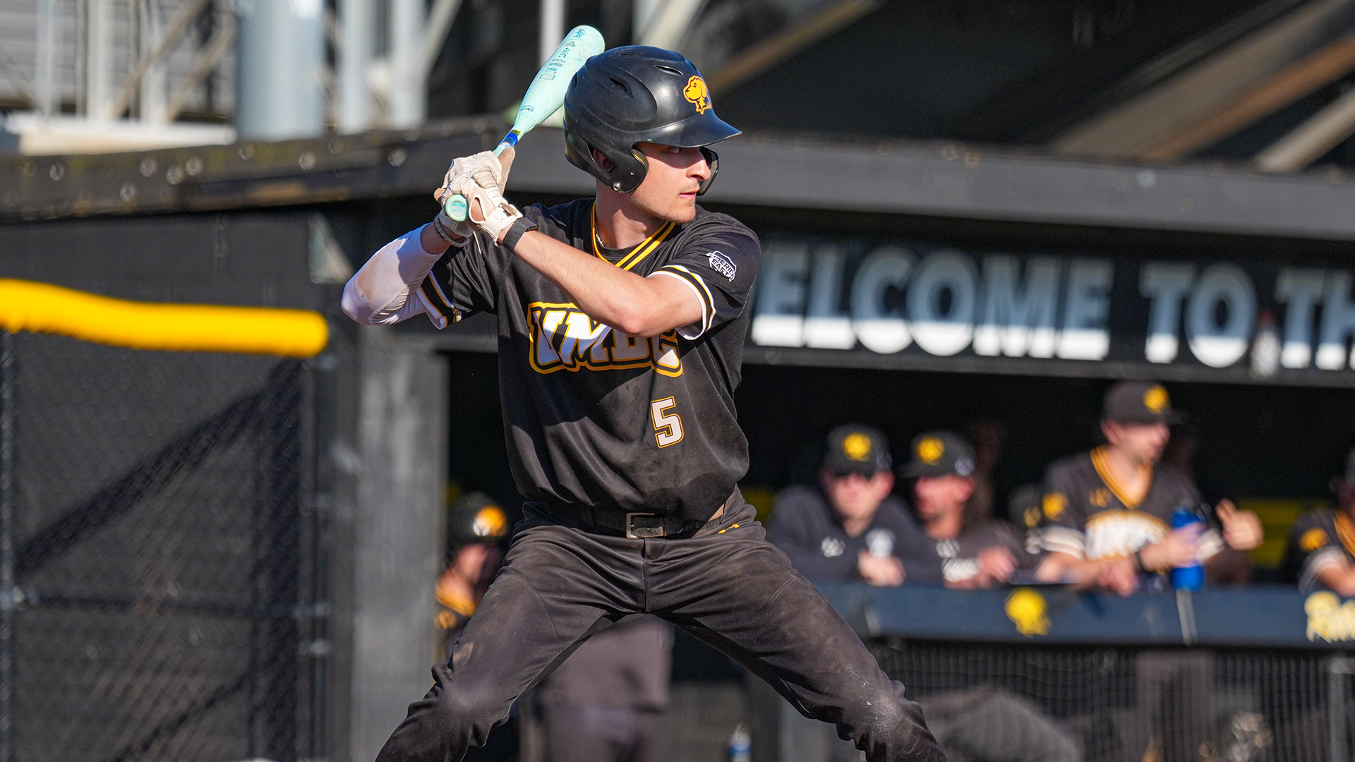 Luke Buscaglia bats against Maine