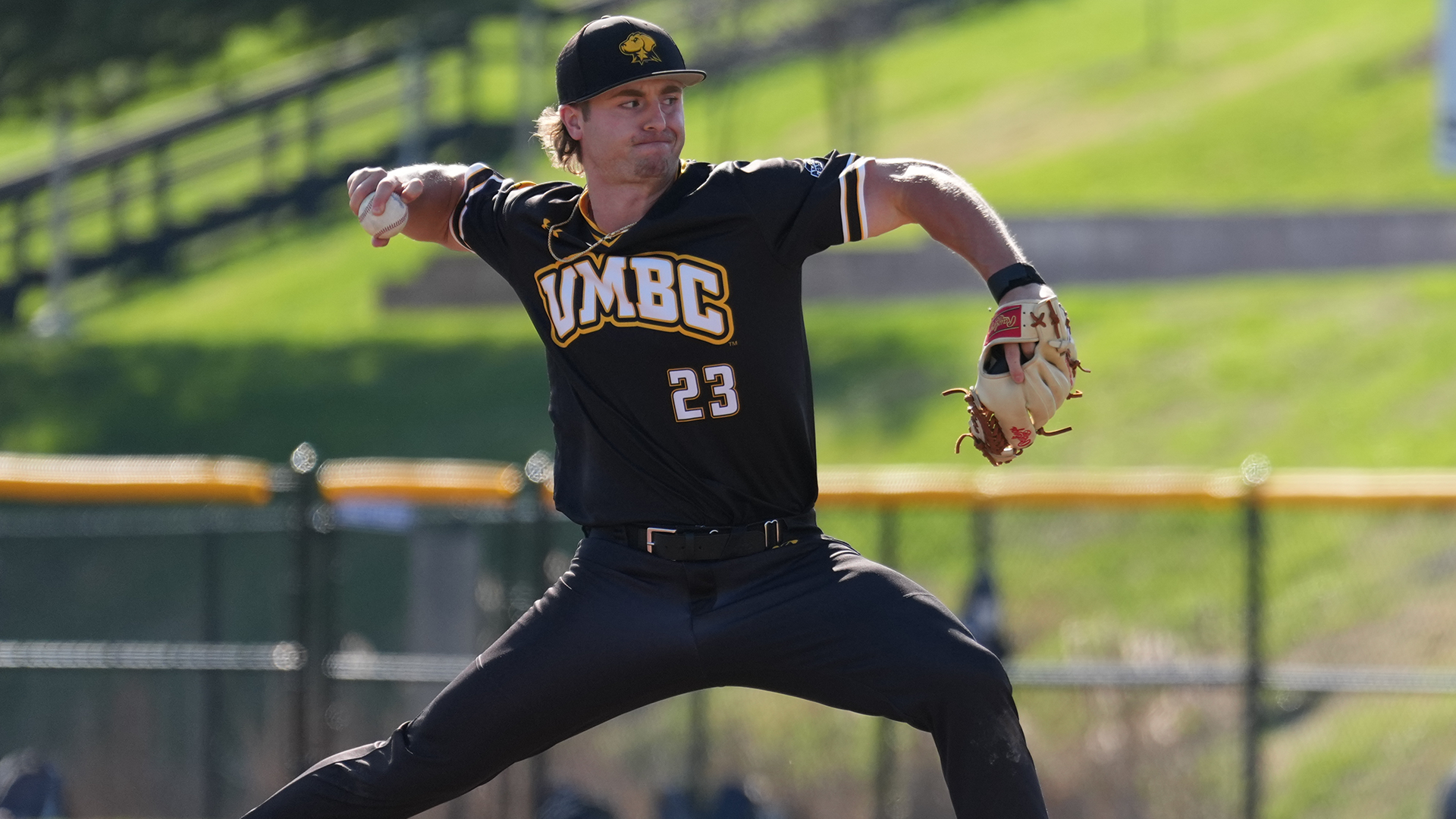 Chris Harbert pitches against Maine