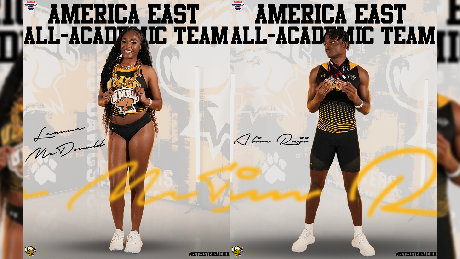 Leanne McDonald and Alim Raji were named to the America East All-Academic Team