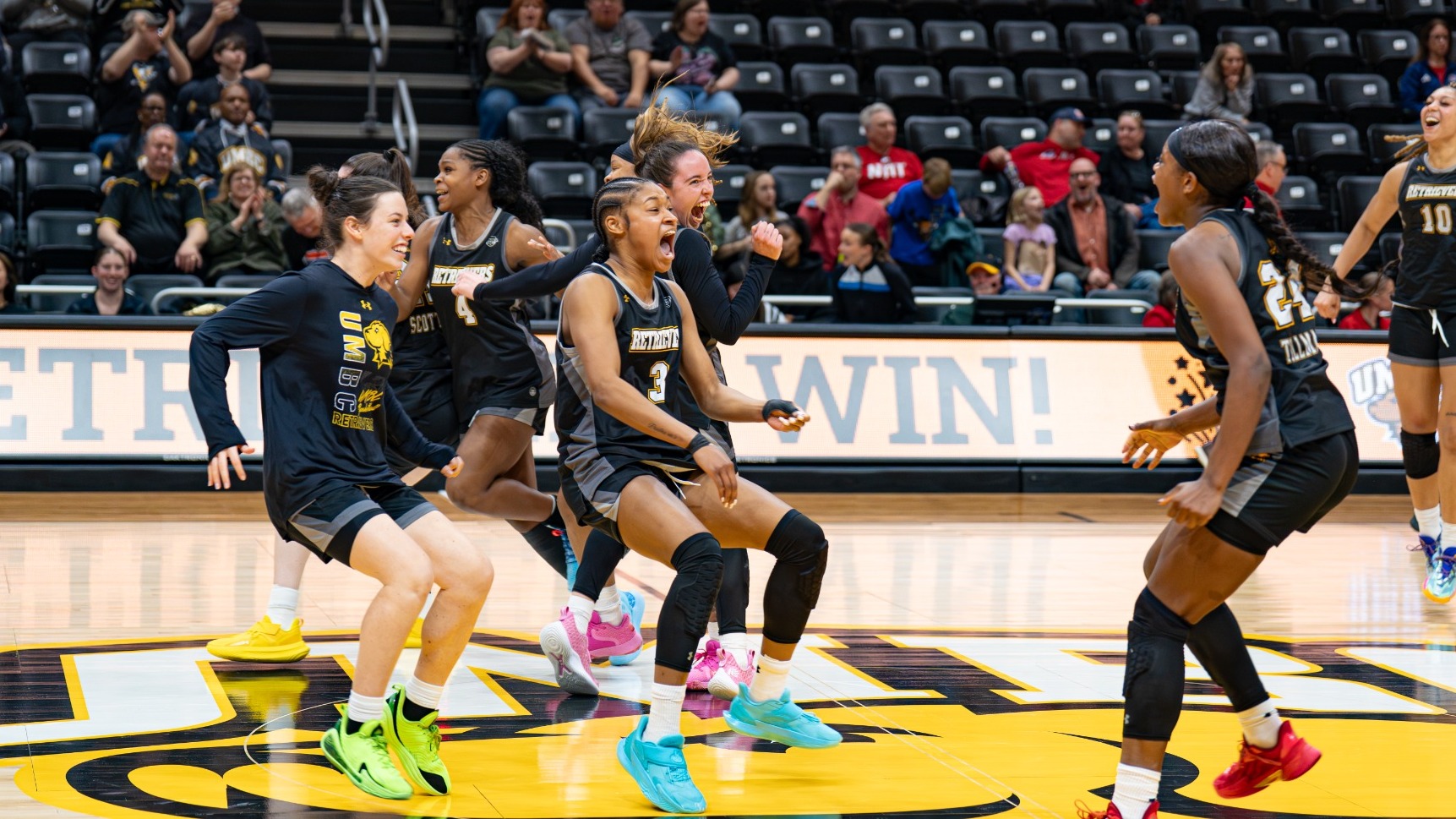 UMBC Celebrates Win vs. NJIT