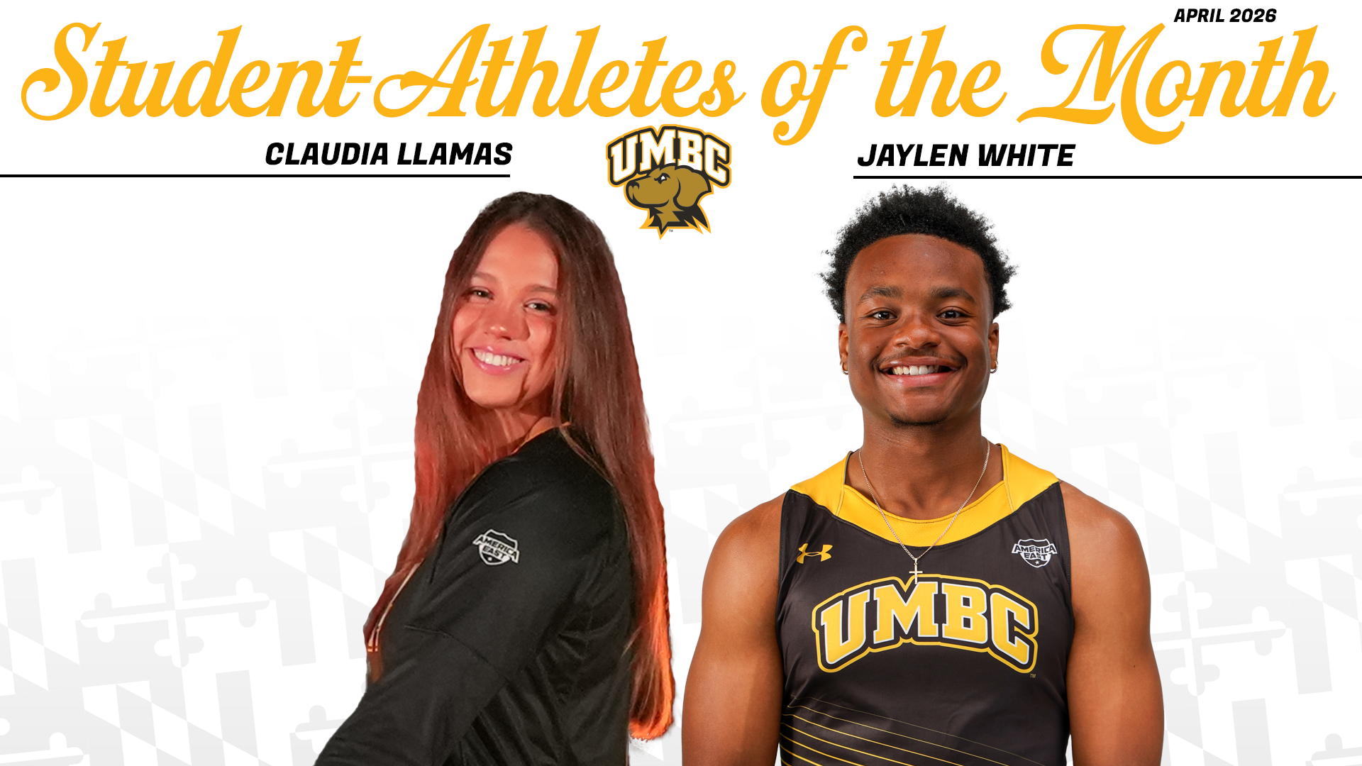 Claudia Llamas and Jaylen White are the Student-Athletes of the Month for April