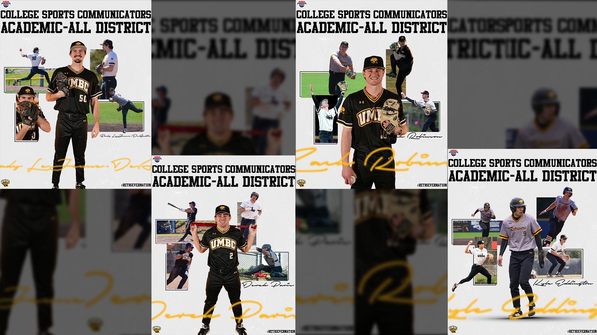 Kyle Eddington, Brady LeJeune-DeAcutis, Derek Paris and Zach Robinson were named to the 2025-26 Academic All-District® Baseball Team, selected by College Sports Communicators, the organization announced on Tuesday.