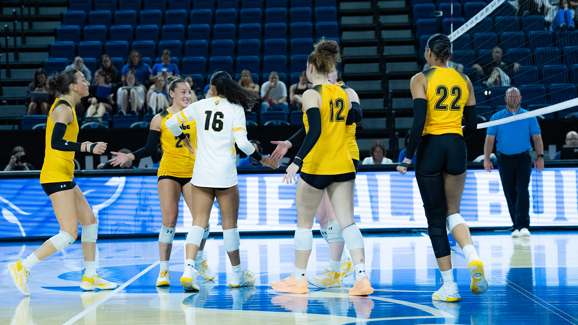 UMBC celebrates a point at Buffalo