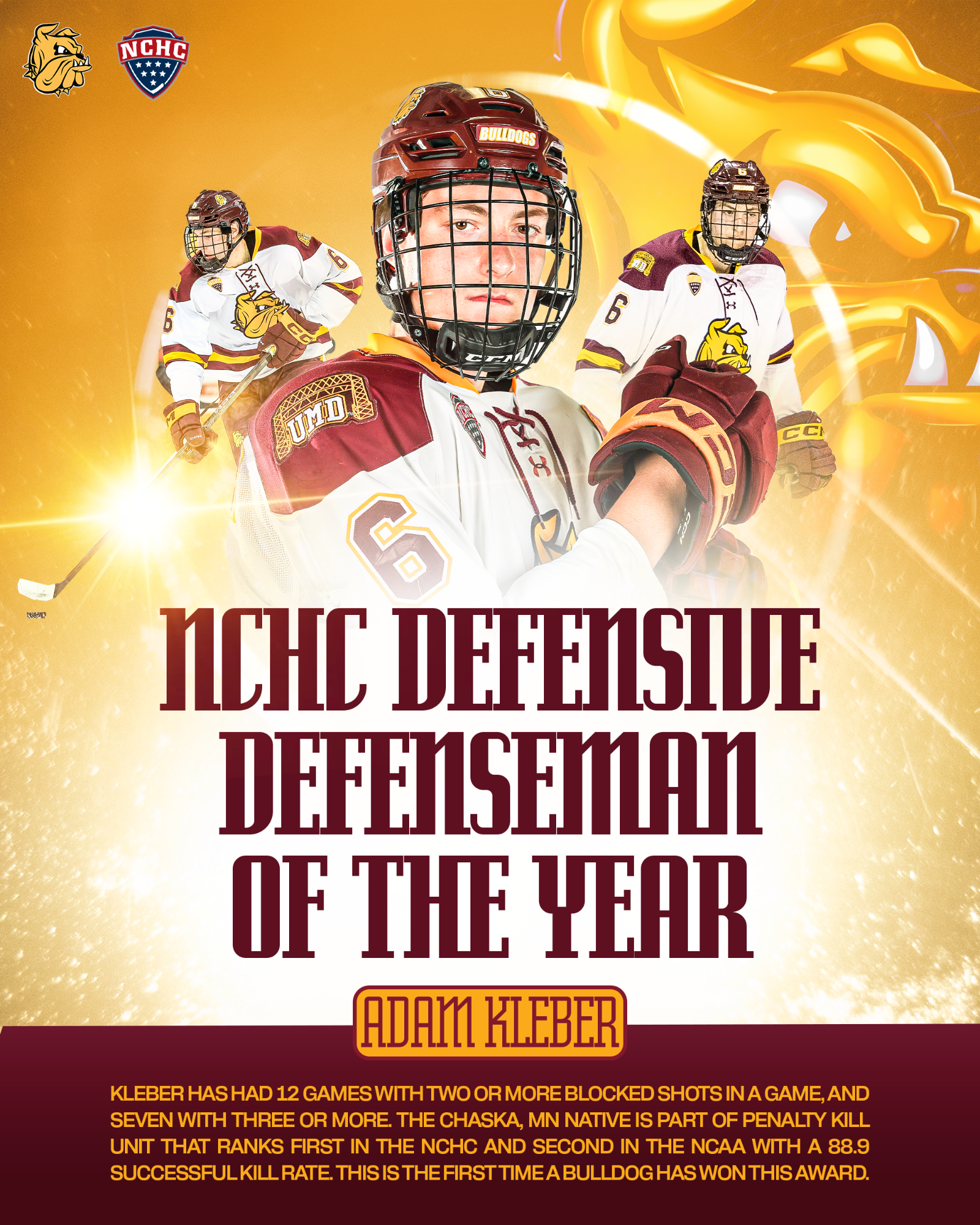 KleberNCHCDefensiveDefensemanoftheYear