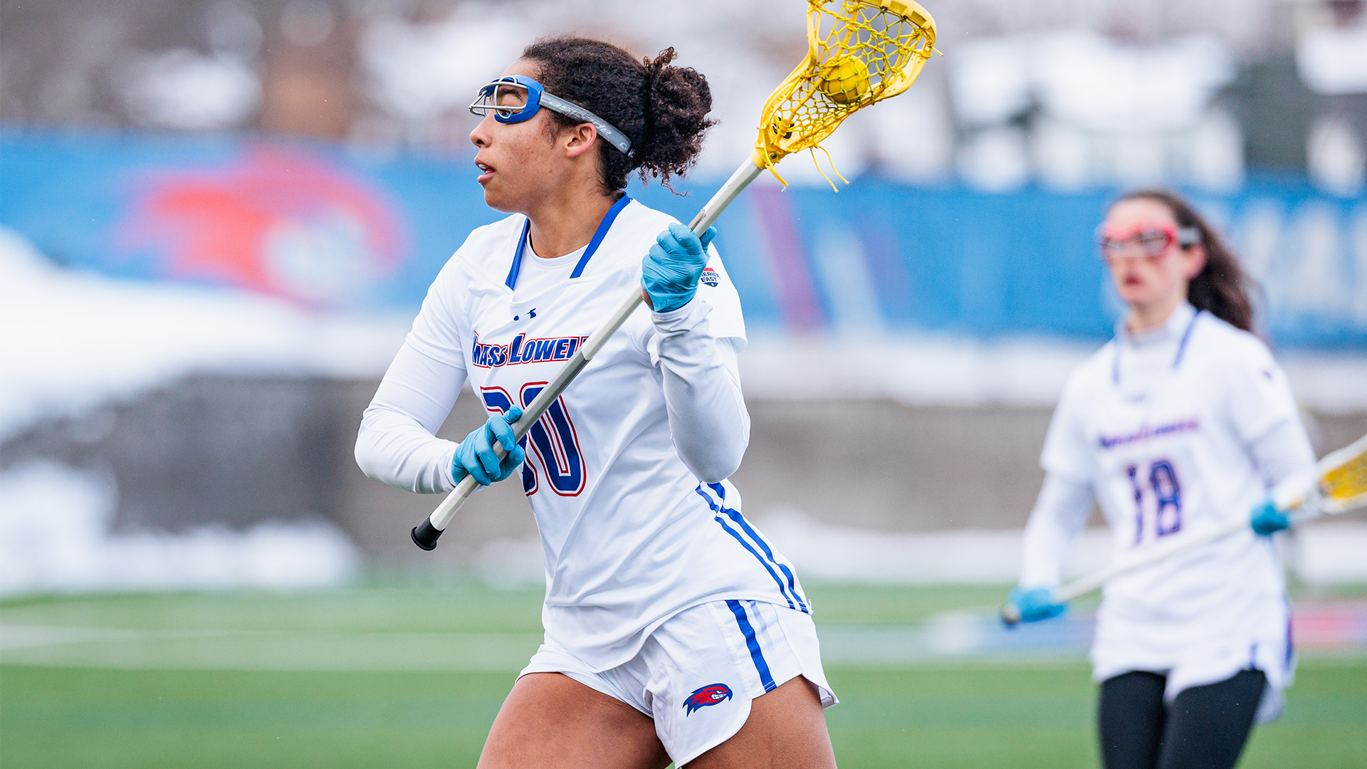 Chiara Pompei with the Ball Against Manhattan (WLAX)