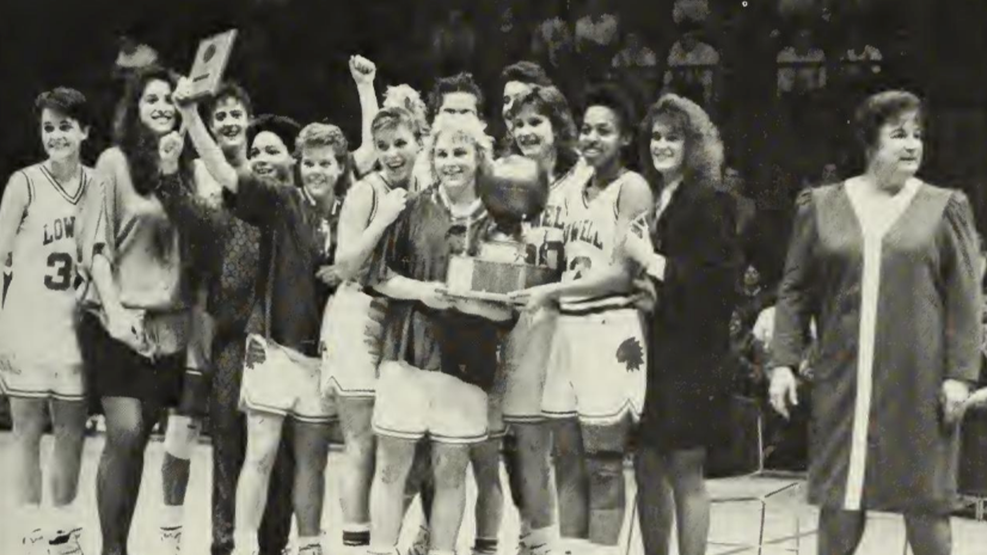 Women's Basketball celebrating a conference championship