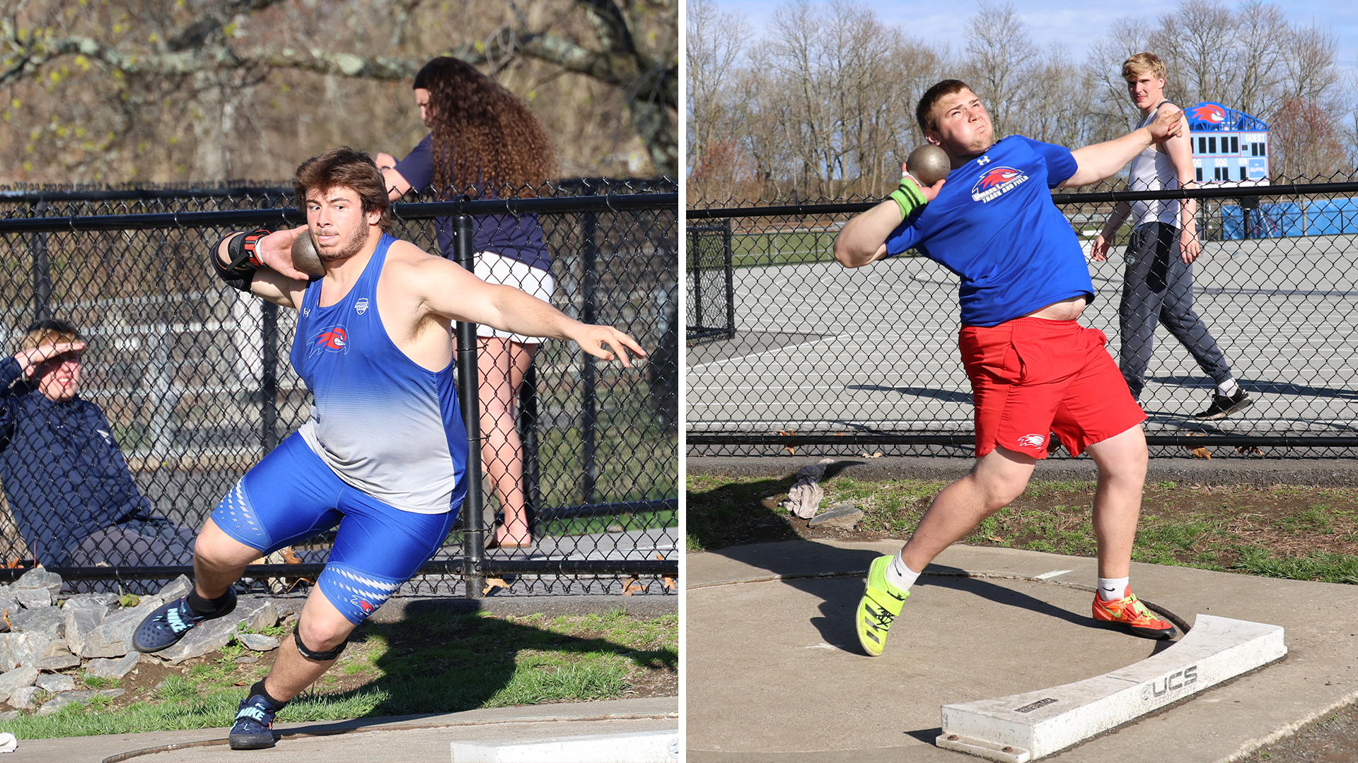 4.17.26 Recap Photo of Kalvinek and Vigneault throwing shot put