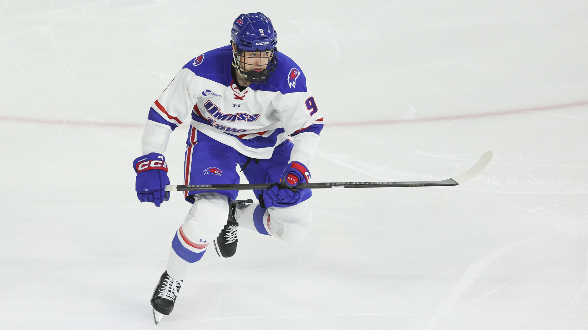 Action shot of Jack Collins skating forward for the release on him signing with the Iowa Heartlanders of the ECHL. 