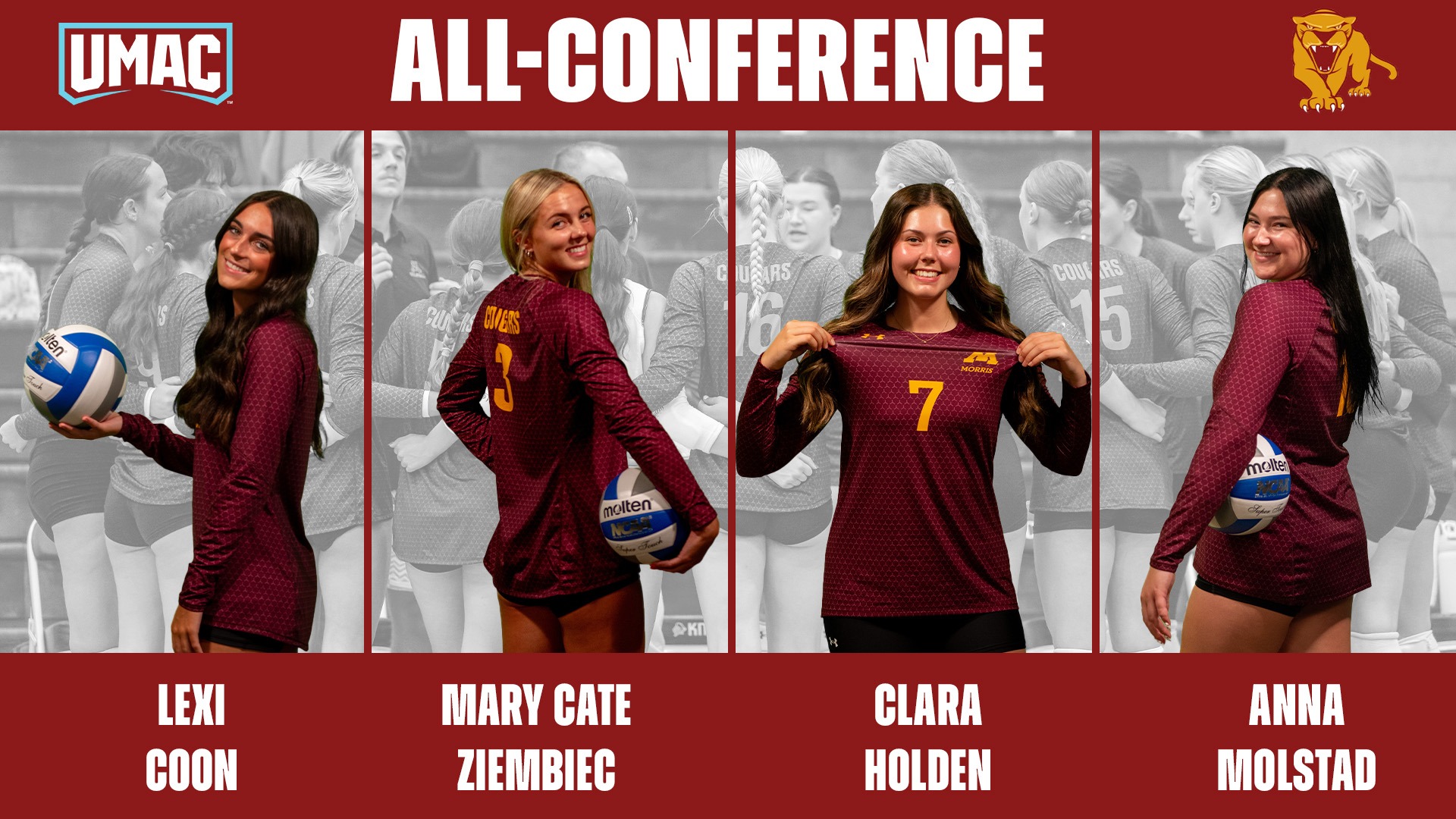 UMAC All-Conference Lexi Coon, Mary Cate Ziembiec, Clara Holden, Anna Molstad