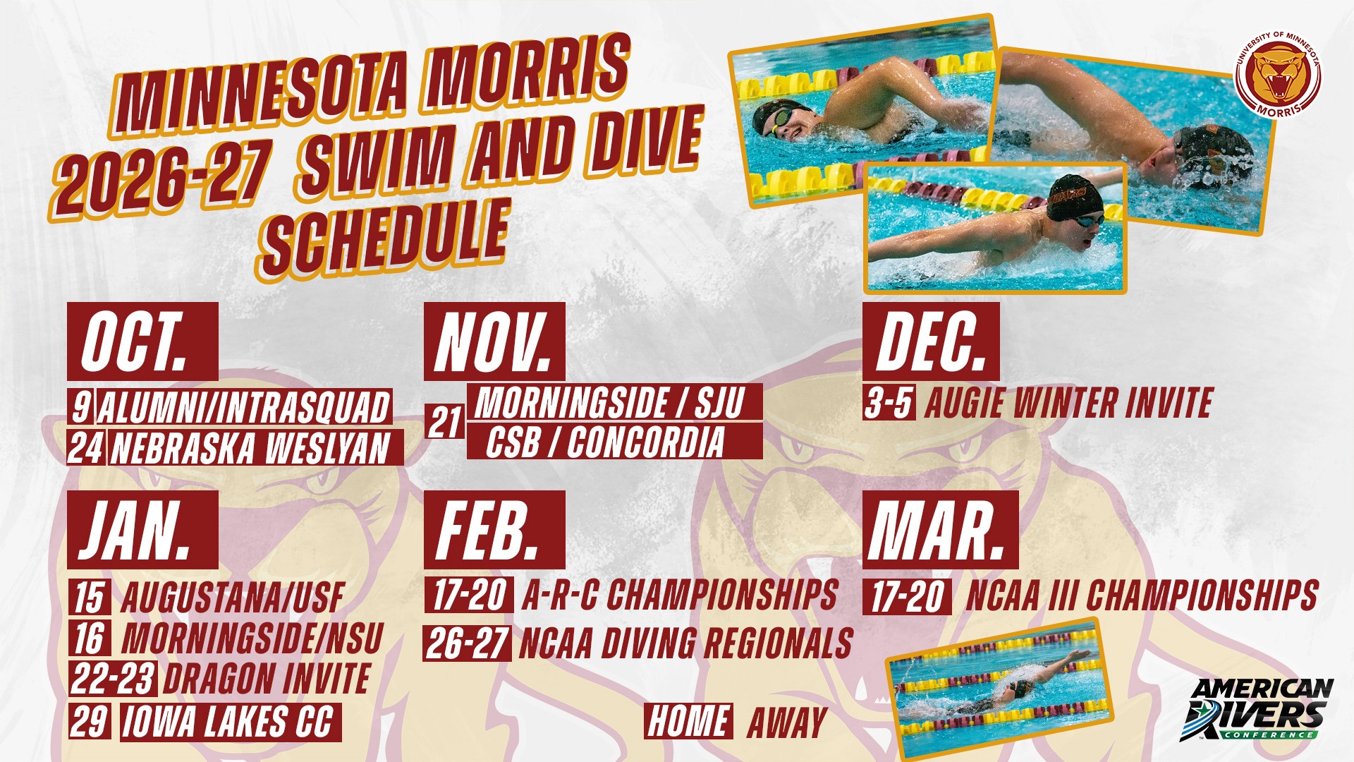 2026-27 Minnesota Morris Swim and Dive Schedule