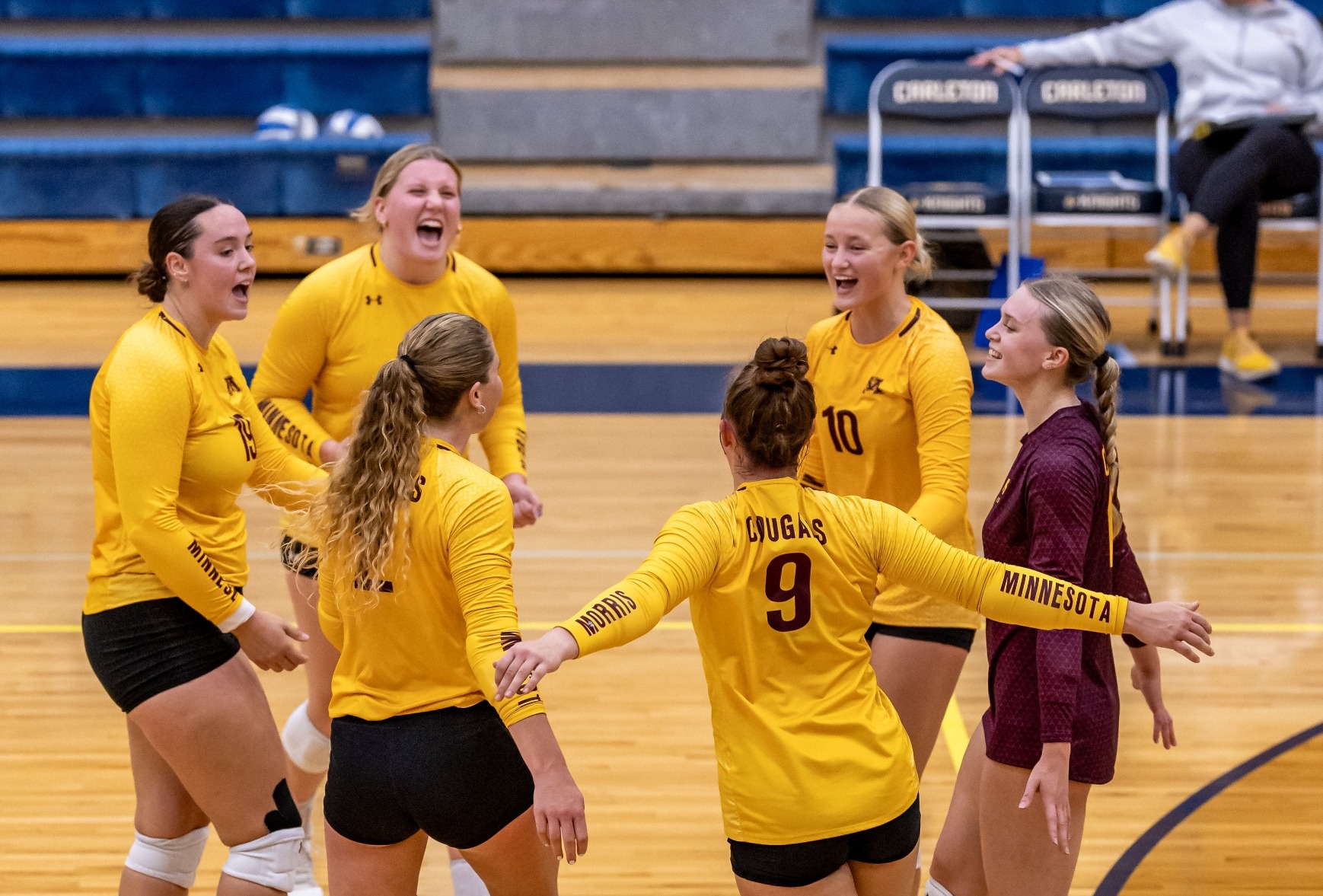 Team Celebration - Action shot - Volleyball at Carleton