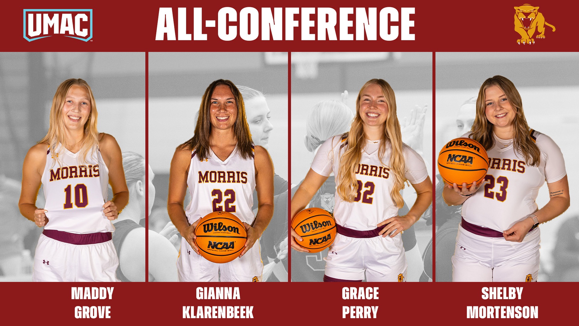 UMAC All-Conference Maddy Grove Gianna Klarenbeek Grace Perry Shelby Mortenson