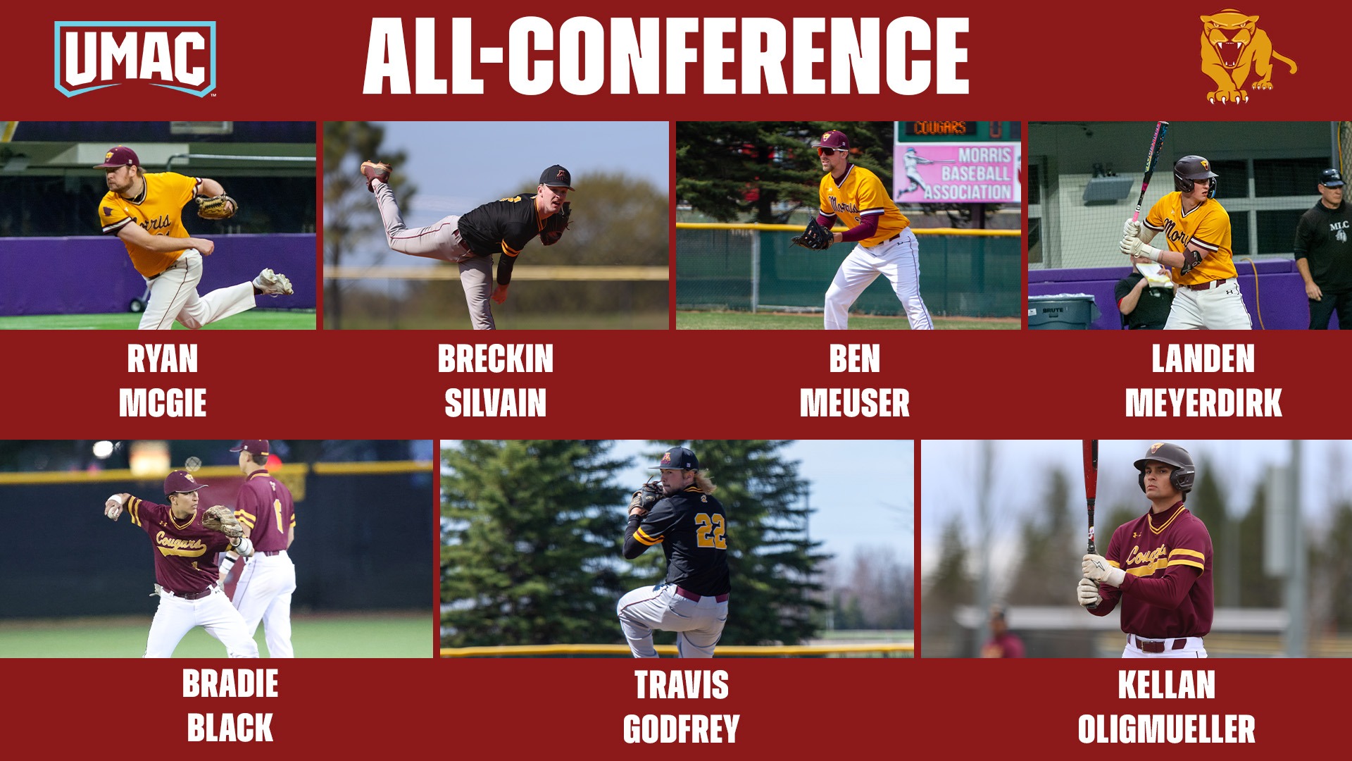 UMAC All-Conference Ryan McGie Breckin Silvain Ben Meuser Landen Meyerdirk Bradie Black Travis Godfrey Kellan Oligmueller