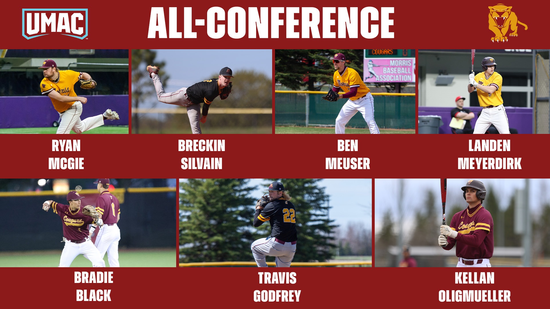 UMAC All-Conference Ryan McGie Breckin Silvain Ben Meuser Landen Meyerdirk Bradie Black Travis Godfrey Kellan Oligmueller 2
